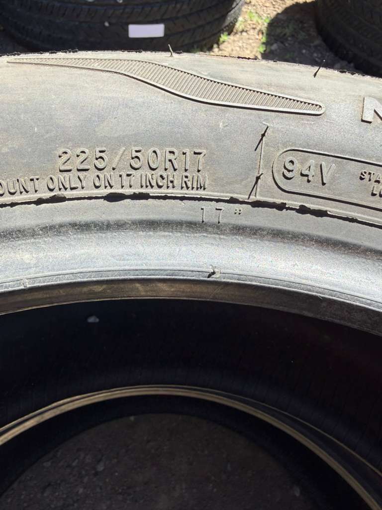 225/50R17 Pair (2 Used Tires) DeanTires Road Control NW-3 Touring A/S