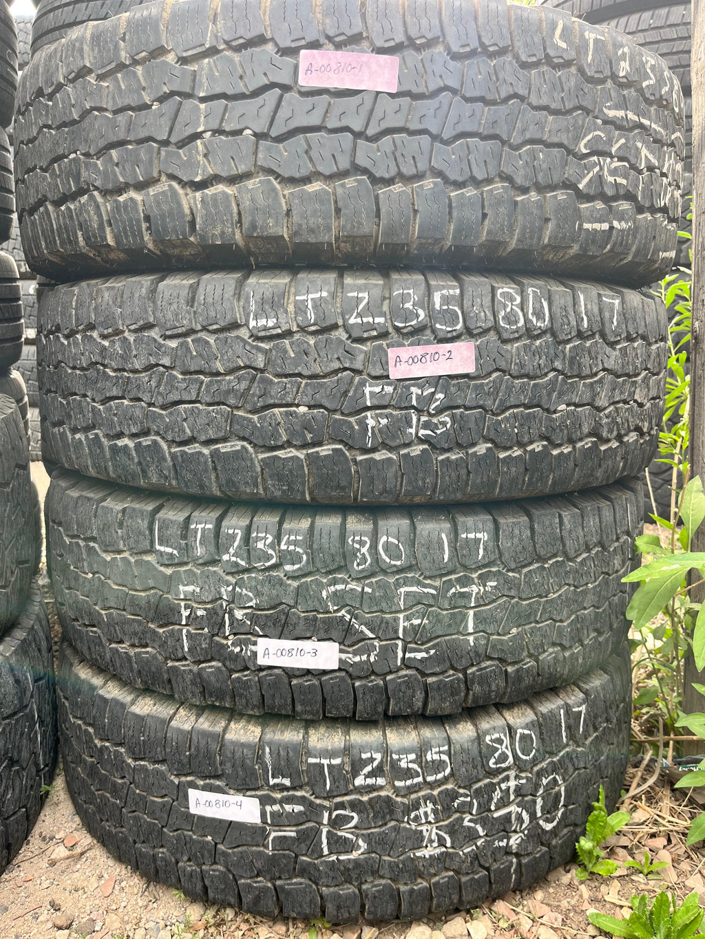 LT235/80R17 Set (4 Used Tires) Mazama Tires Open Range (Plus)