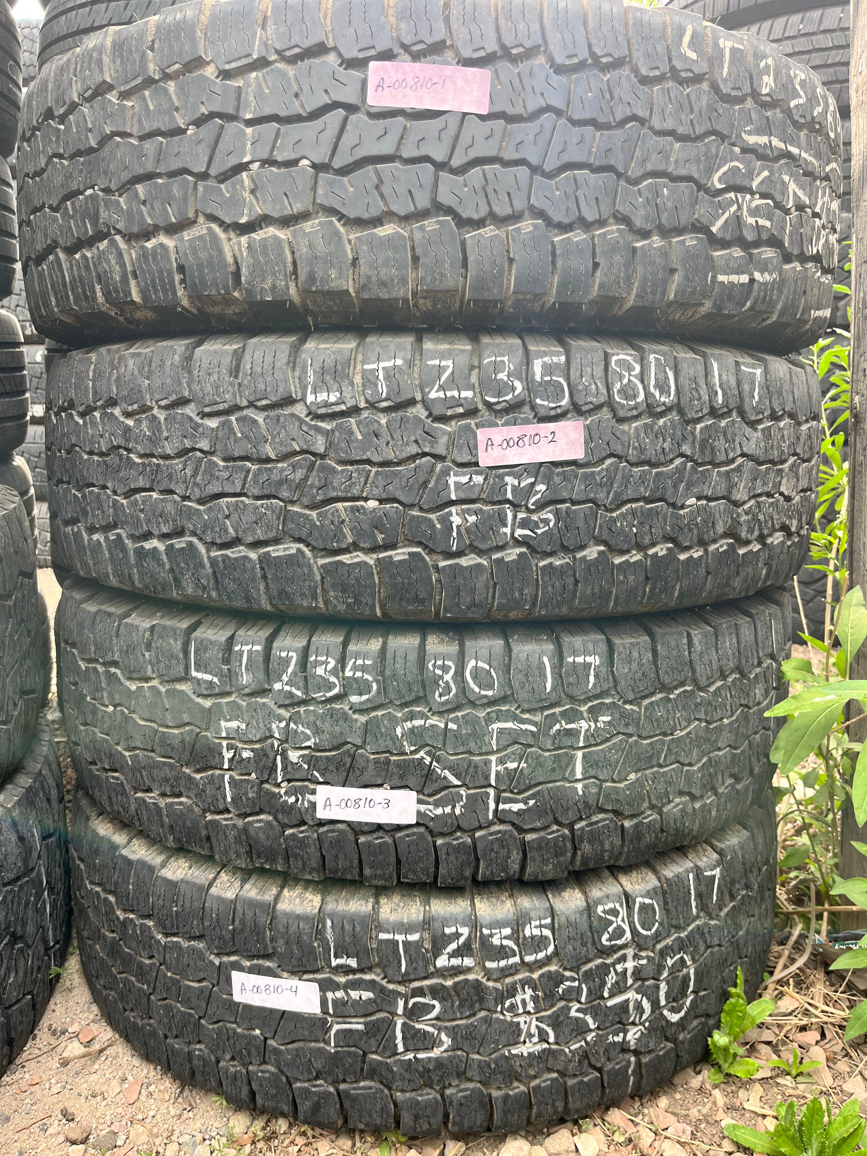 LT235/80R17 Set (4 Used Tires) Mazama Tires Open Range (Plus)