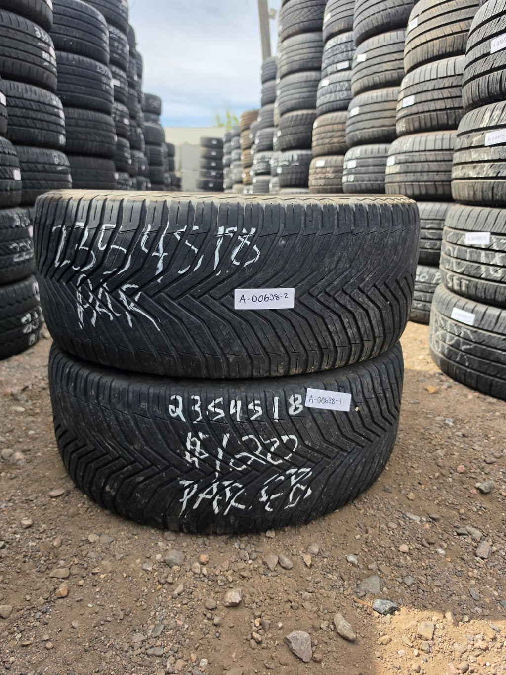 235/45R18 Pair (2 Used Tires) Michelin Cross Climate2
