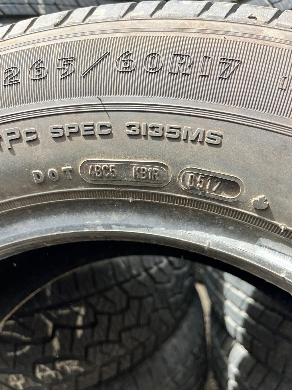 265/60R17 Set (4 Used Tires) Goodyear Eagle RS-A