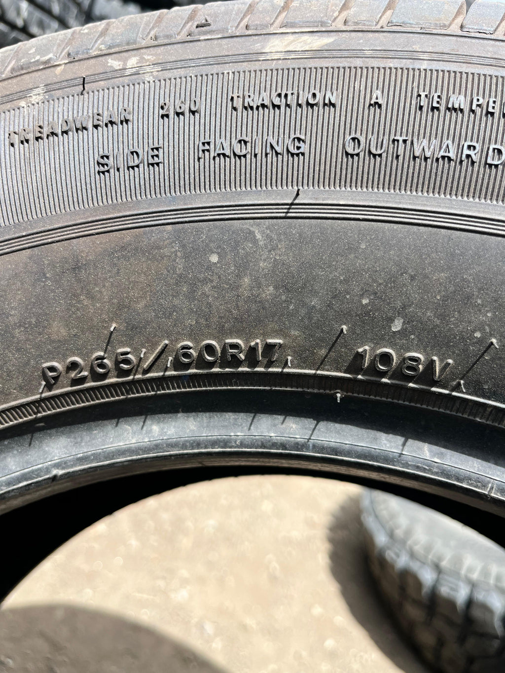 265/60R17 Set (4 Used Tires) Goodyear Eagle RS-A
