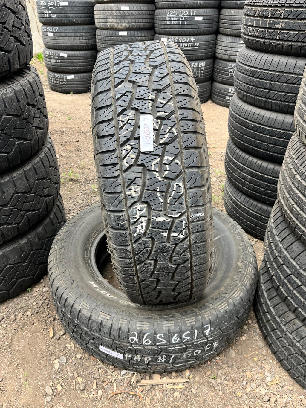 265/65R17 Pair (2 Used Tires) Hankook Dynapro(ATM)