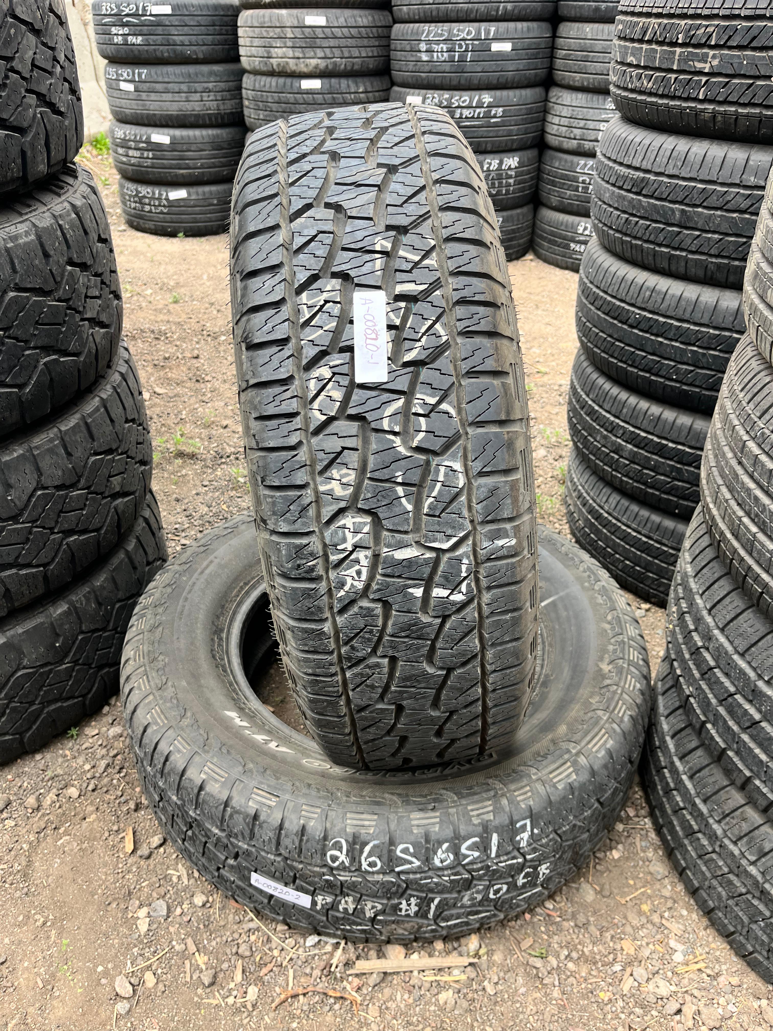 265/65R17 Pair (2 Used Tires) Hankook Dynapro(ATM)