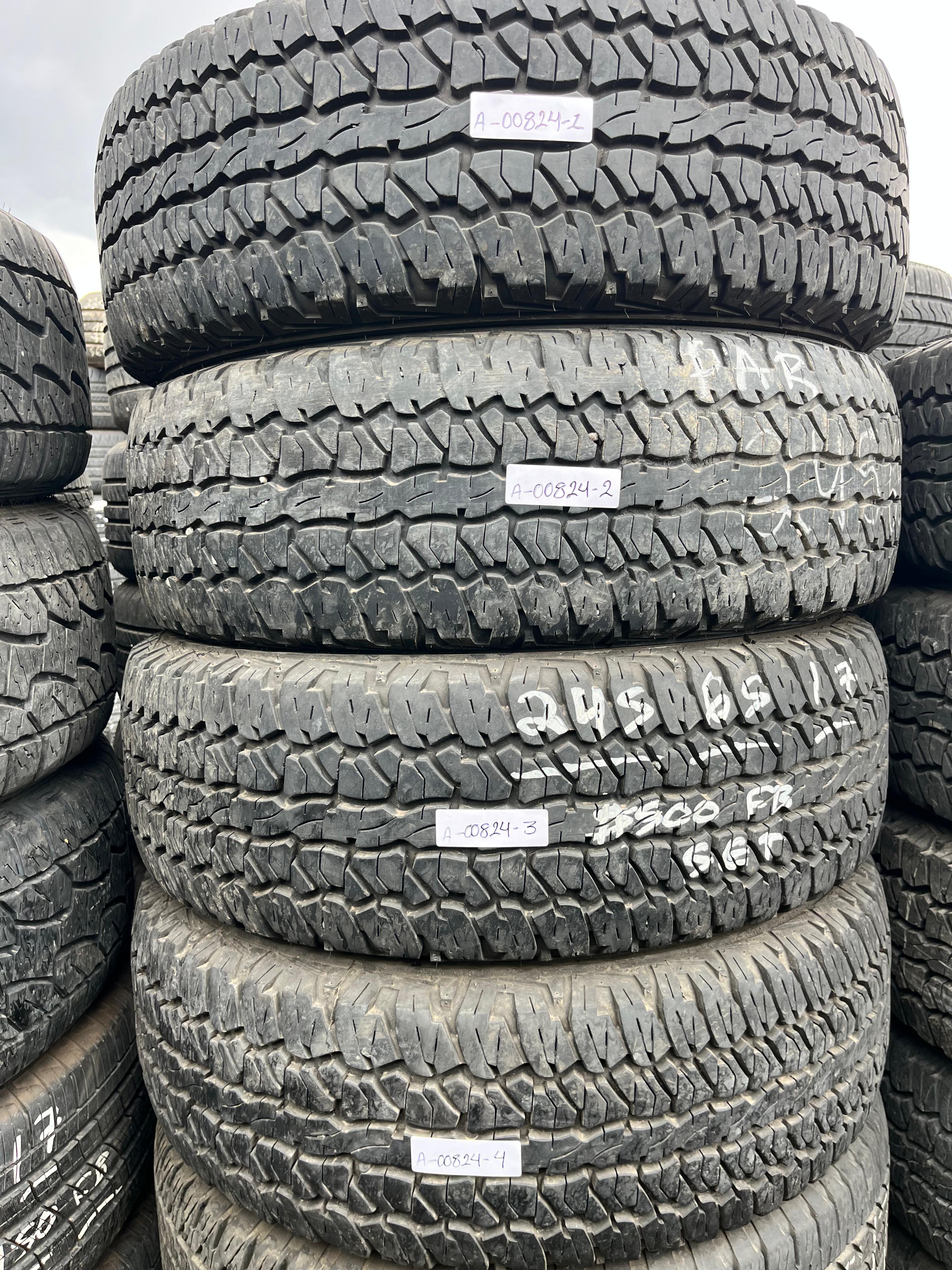 245/65R17 Set (4 Used  Tires) Firestone Destination