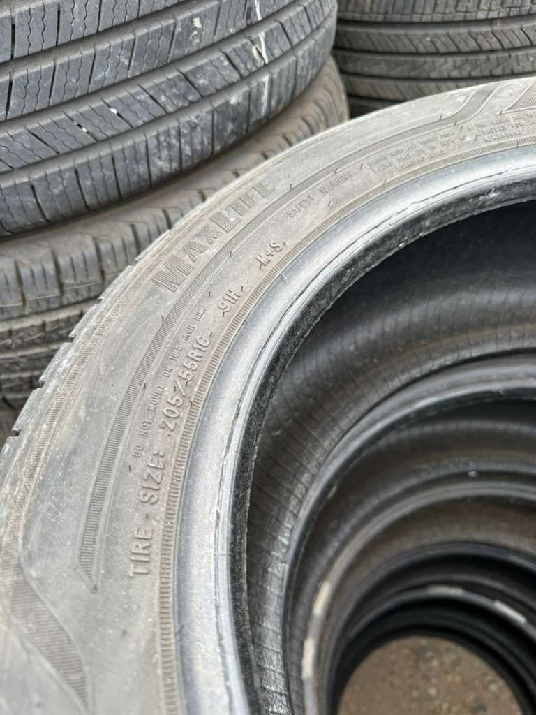 205/55R16 Pair (2 Used Tires) Goodyear Assurance Max Life