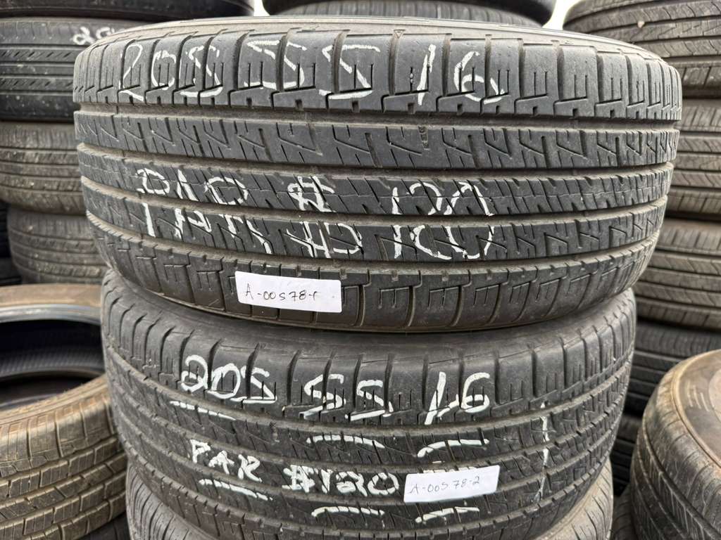 205/55R16 Pair (2 Used Tires) Goodyear Assurance Max Life
