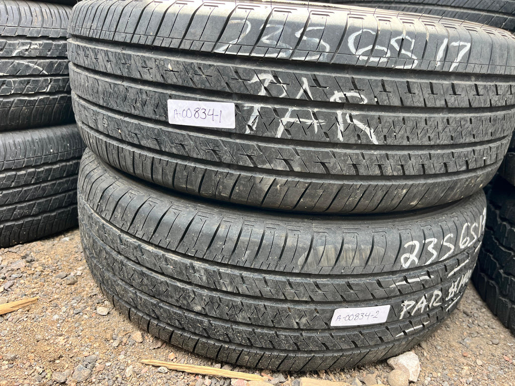 235/65R17 Pair (2 Used Tires) Bridgestone Ecopia (el 422)