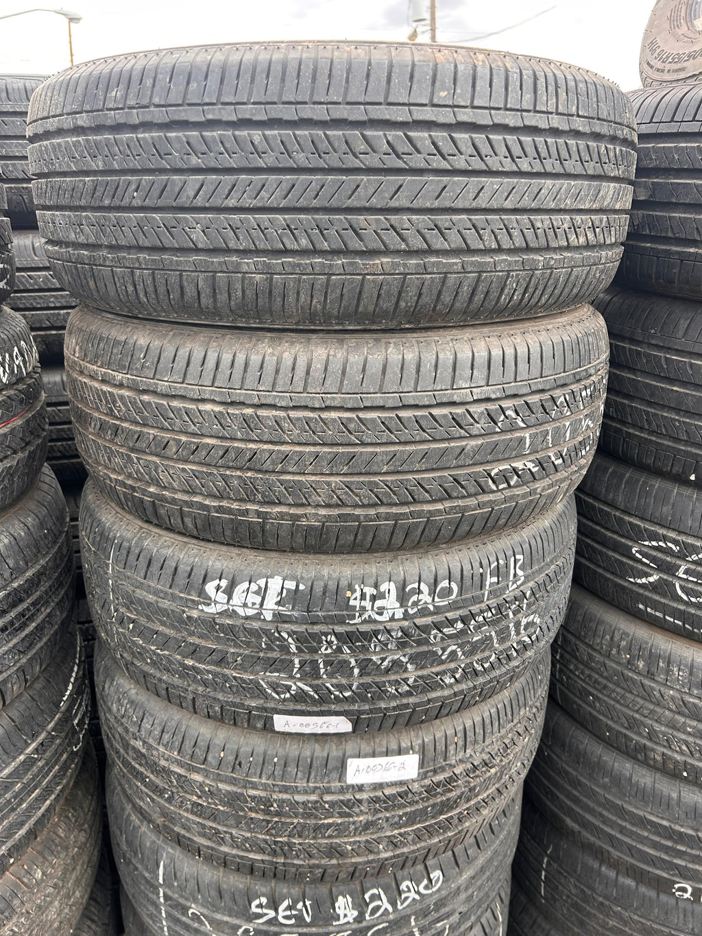 205/55R16 Pair (2 Used Tires) Bridgestone Ecopia EP422