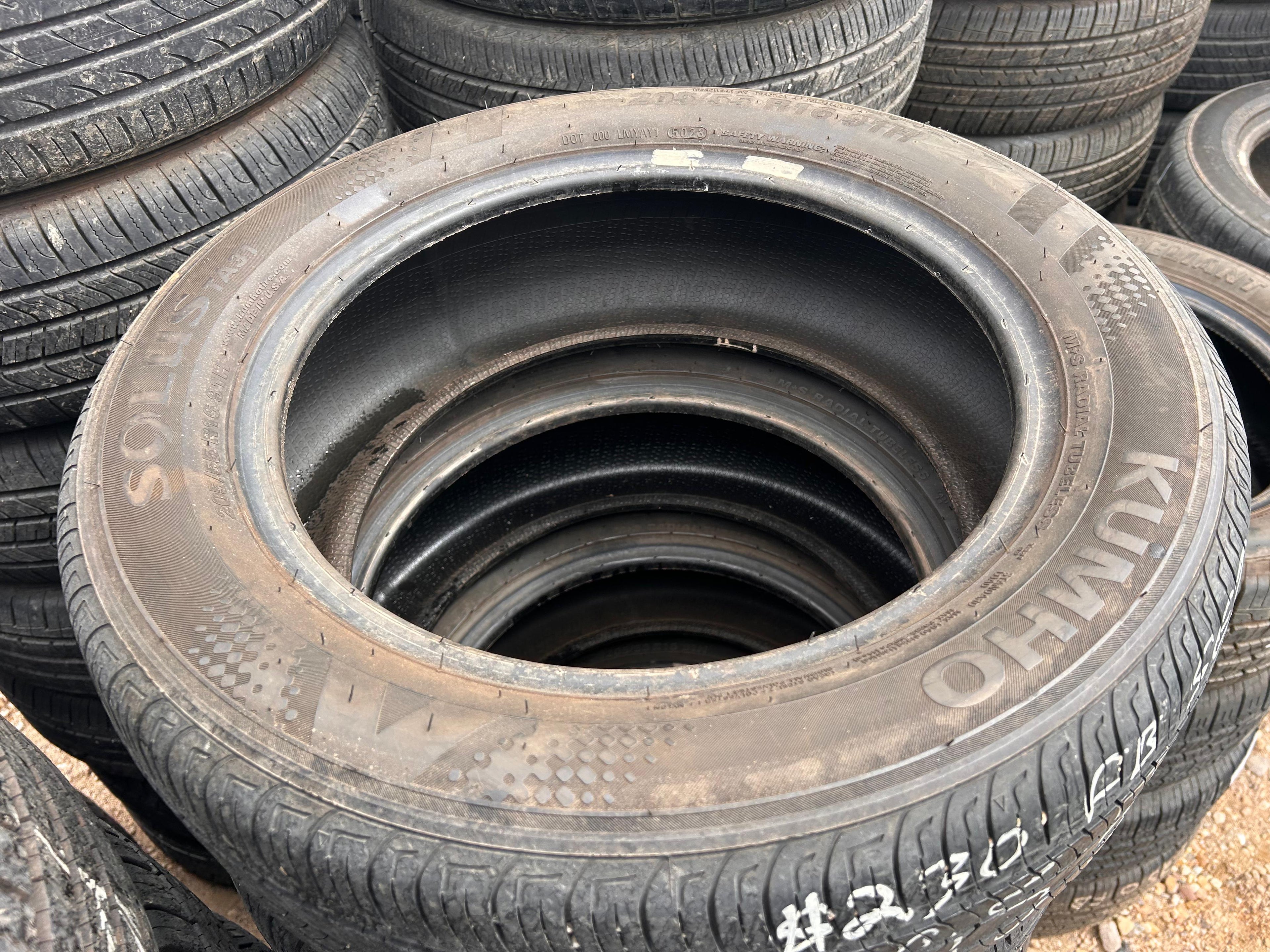 205/55R16 Set (4 Used Tires) Kumho Solus TA31