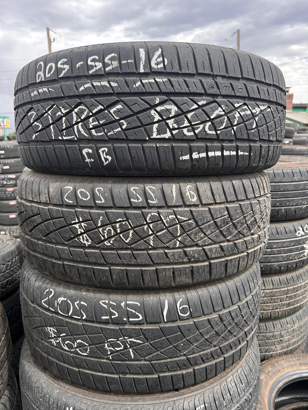 205/55ZR16 (3 Used Tires) Continental Extreme Contact