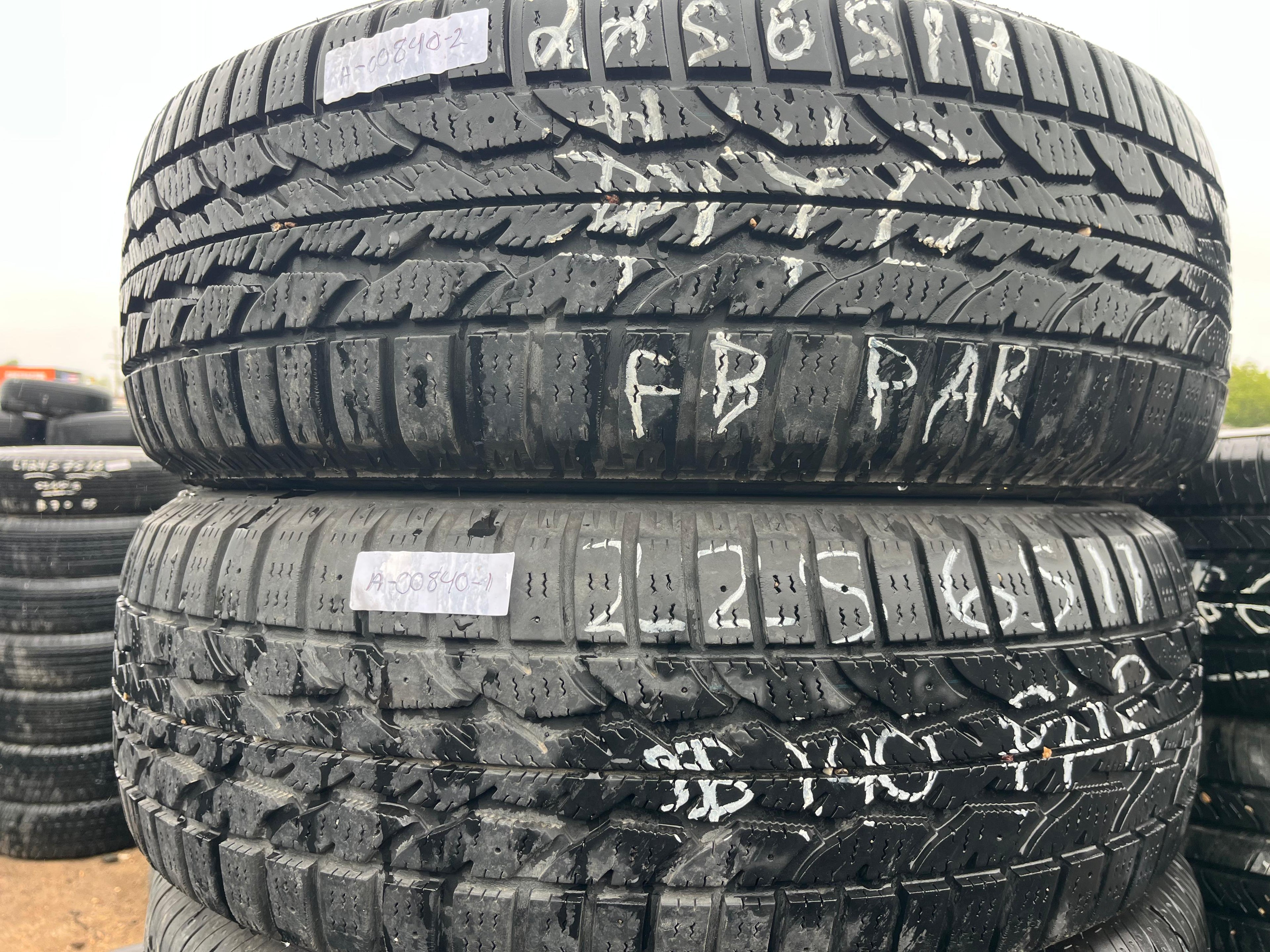 225/65R17 Pair (2 Used Tires) Firestone Winter Force 2