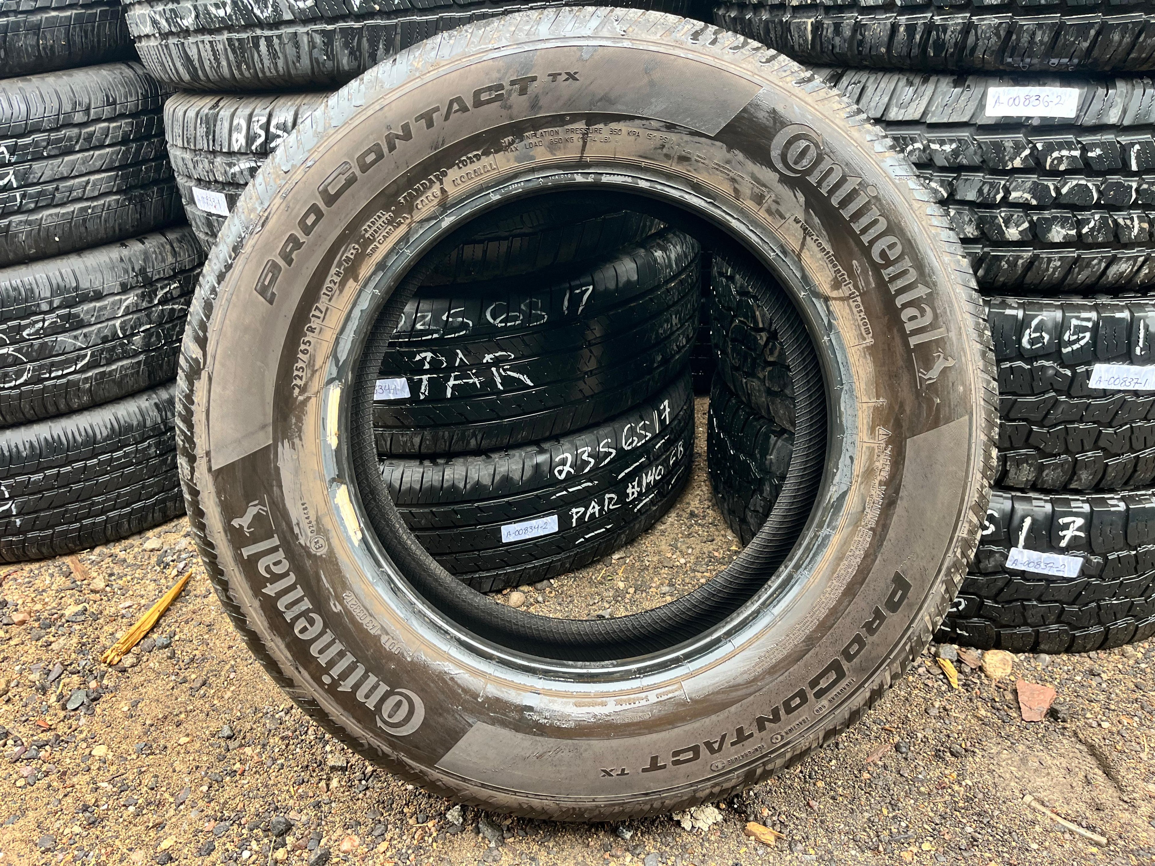 225/65R17 Set (4 Used Tires) Continental Pro Contac