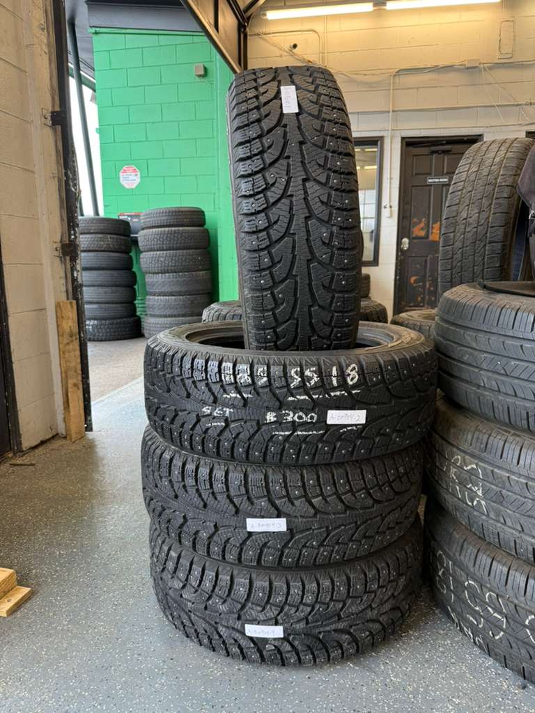 225/55R18 Set (4 Used Tires) Hankook Ipike RW11