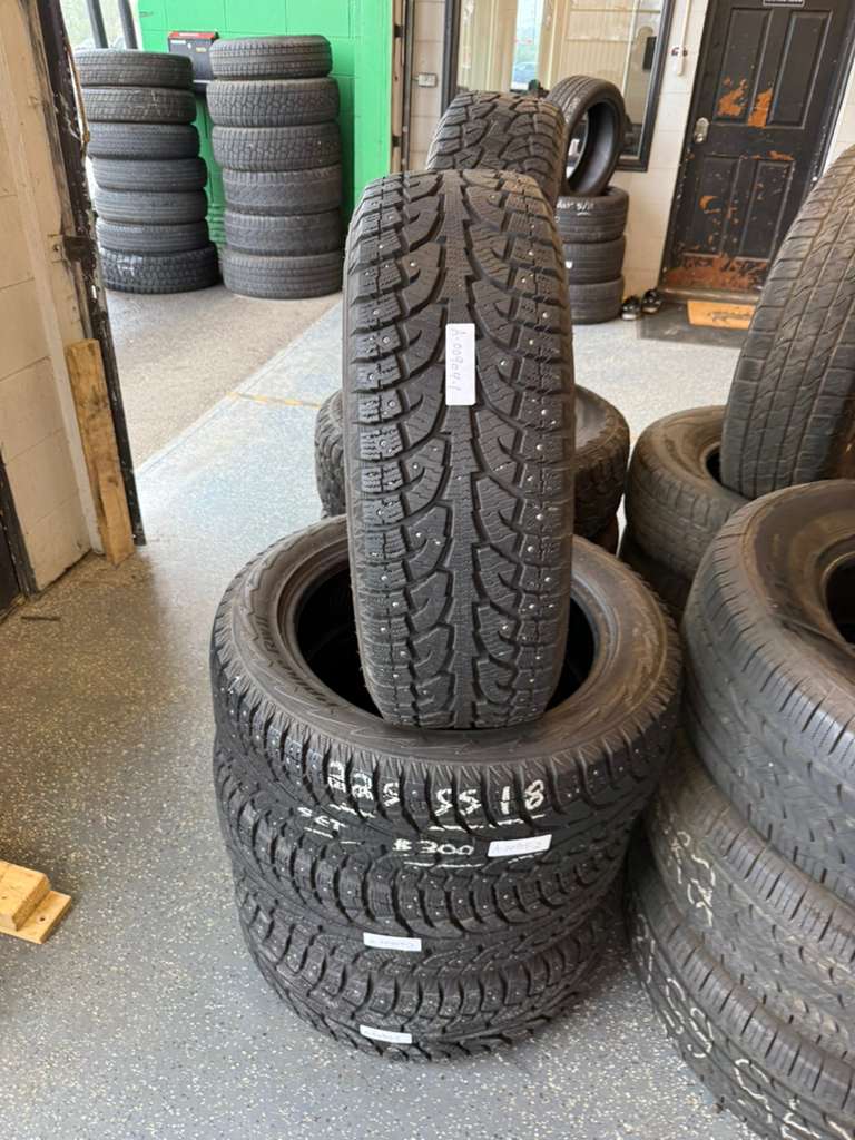 225/55R18 Set (4 Used Tires) Hankook Ipike RW11