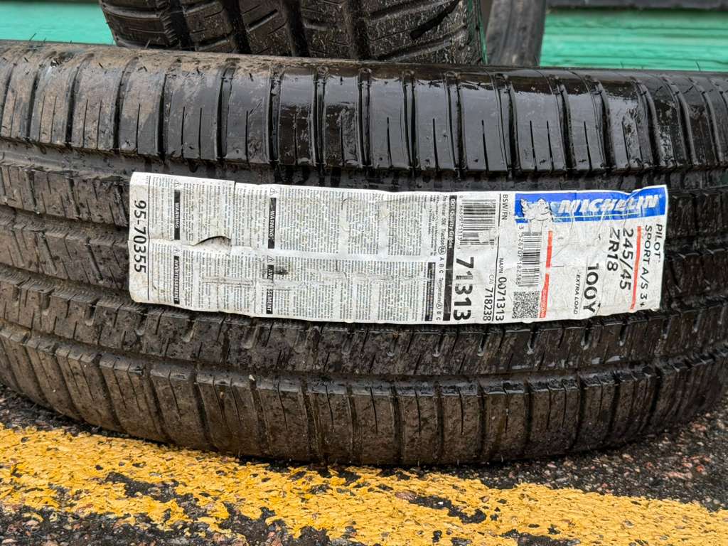 245/45ZR18 Pair (2 Used Tires) Michelin Pilot Sport A/S3
