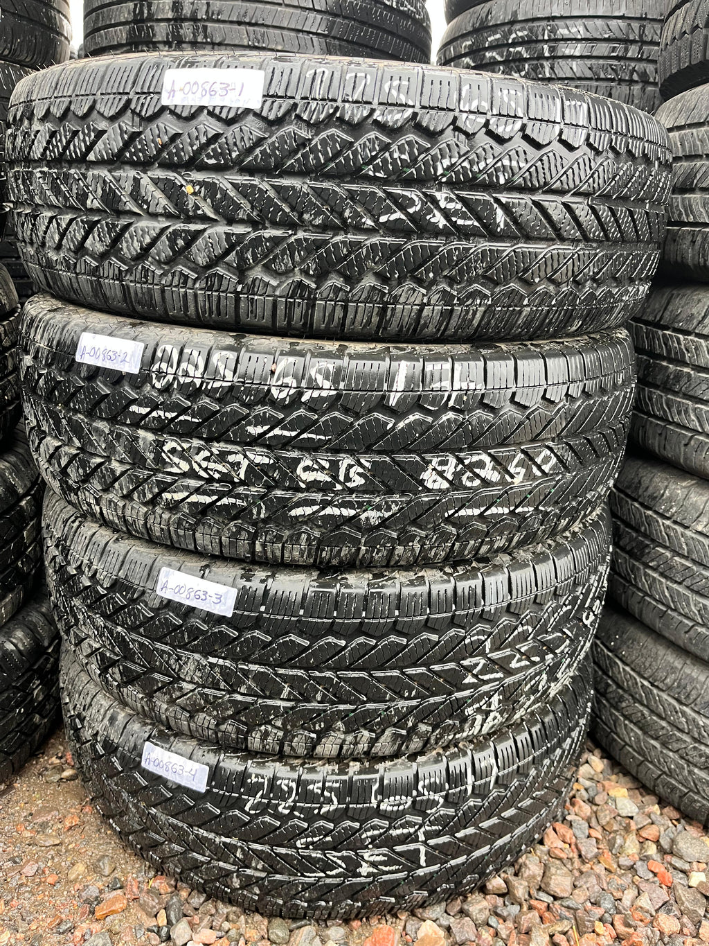 225/65R17 Set (4 Used Tires) Bridgestone WeatherPeak
