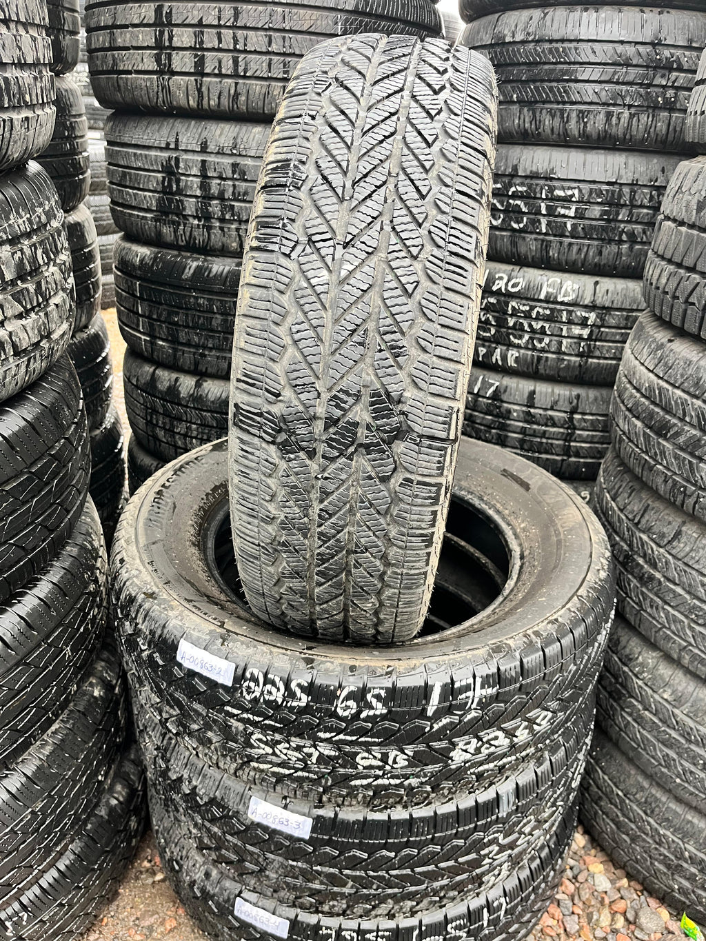 225/65R17 Set (4 Used Tires) Bridgestone WeatherPeak