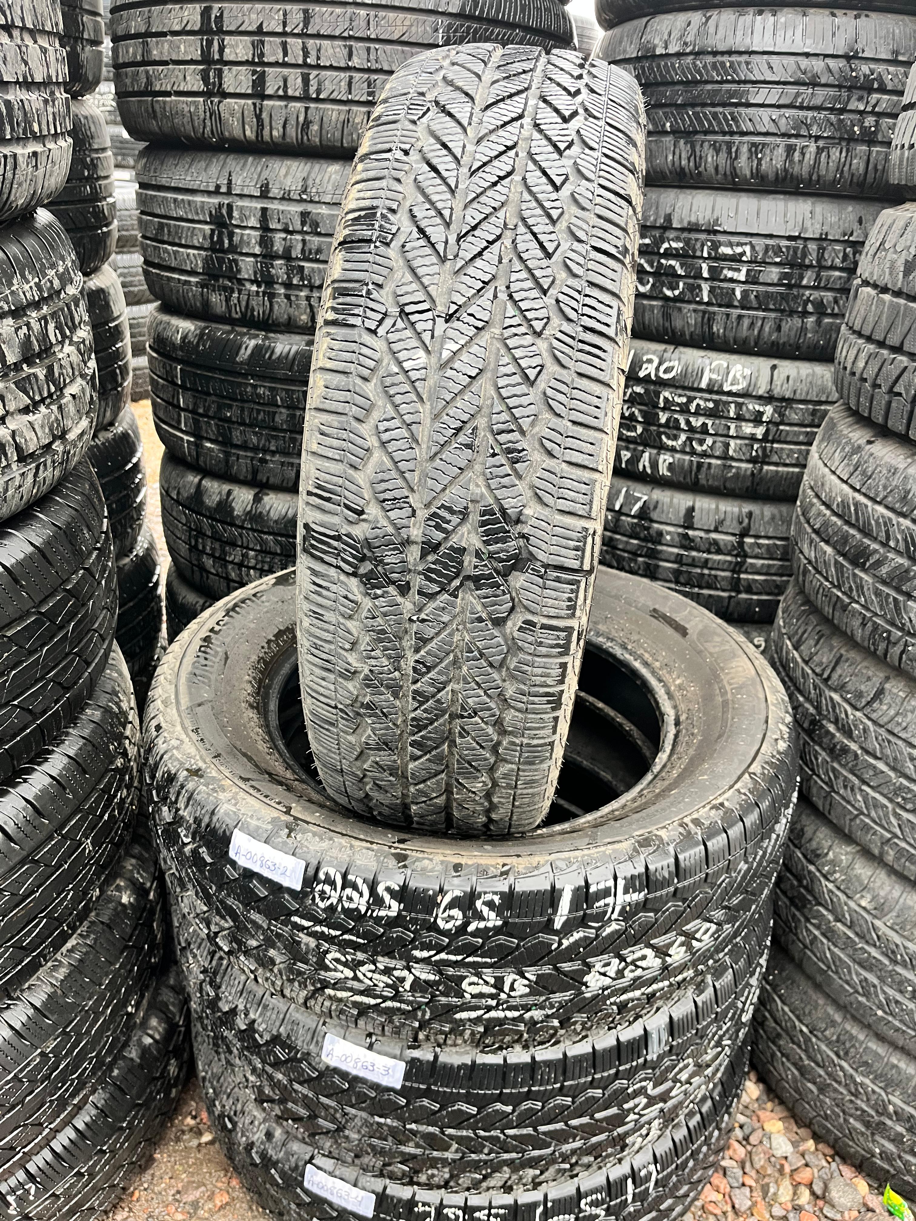 225/65R17 Set (4 Used Tires) Bridgestone WeatherPeak