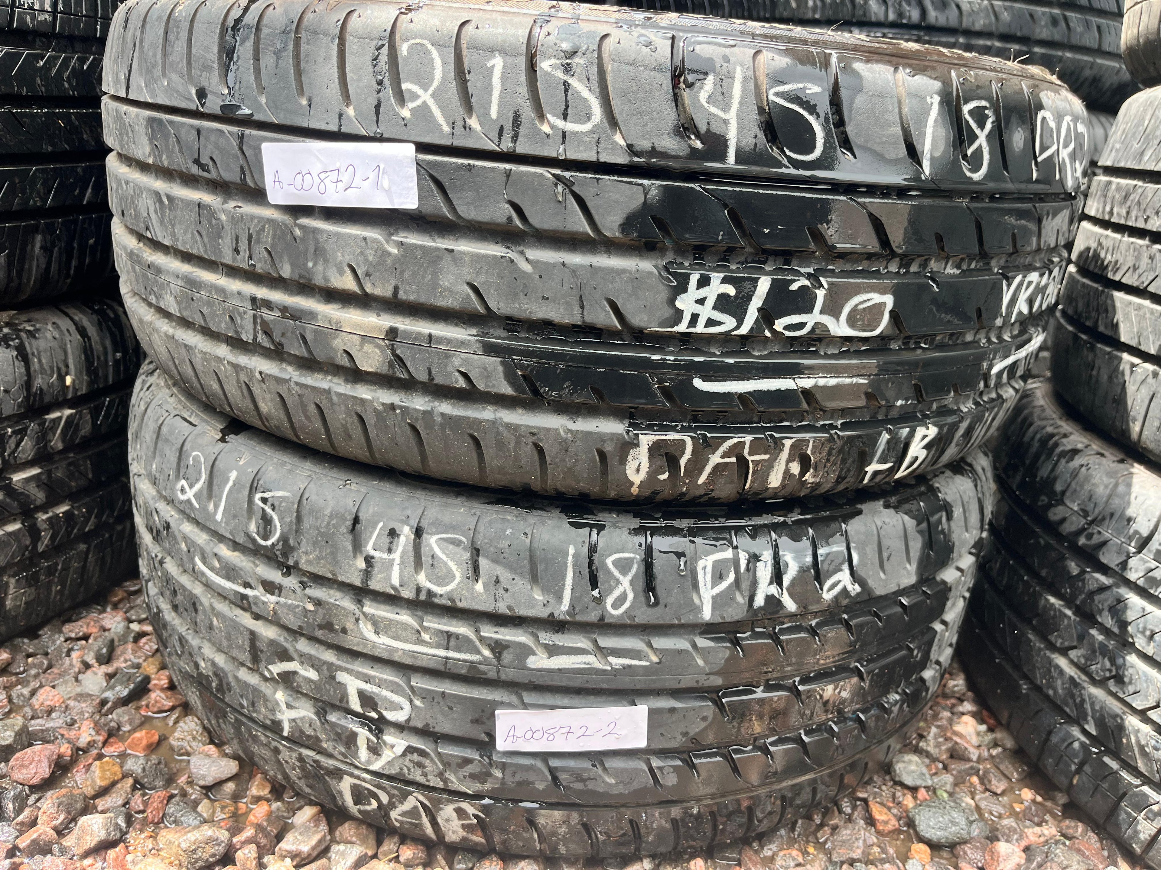 215/45ZR18 Pair (2 Used Tires) Toyo Proxes T1 (Sport)