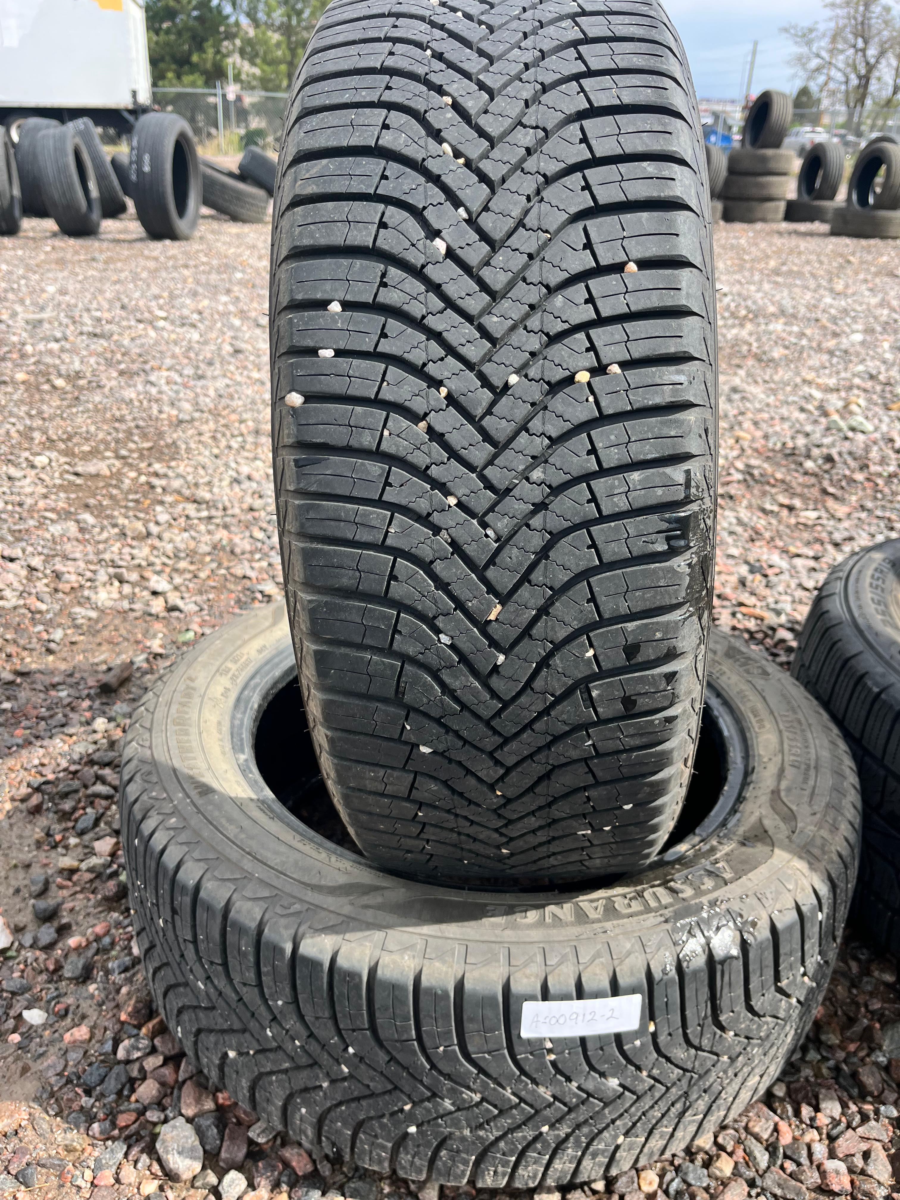 215/55R17 Pair (2 Used Tires) Goodyear Assurance