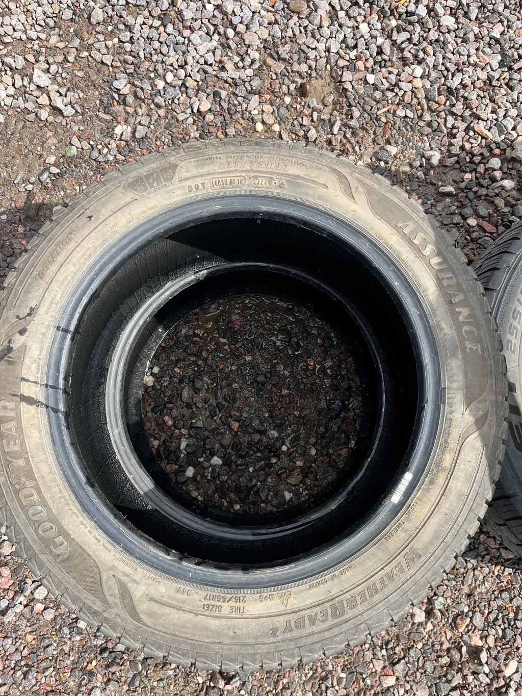 215/55R17 Pair (2 Used Tires) Goodyear Assurance
