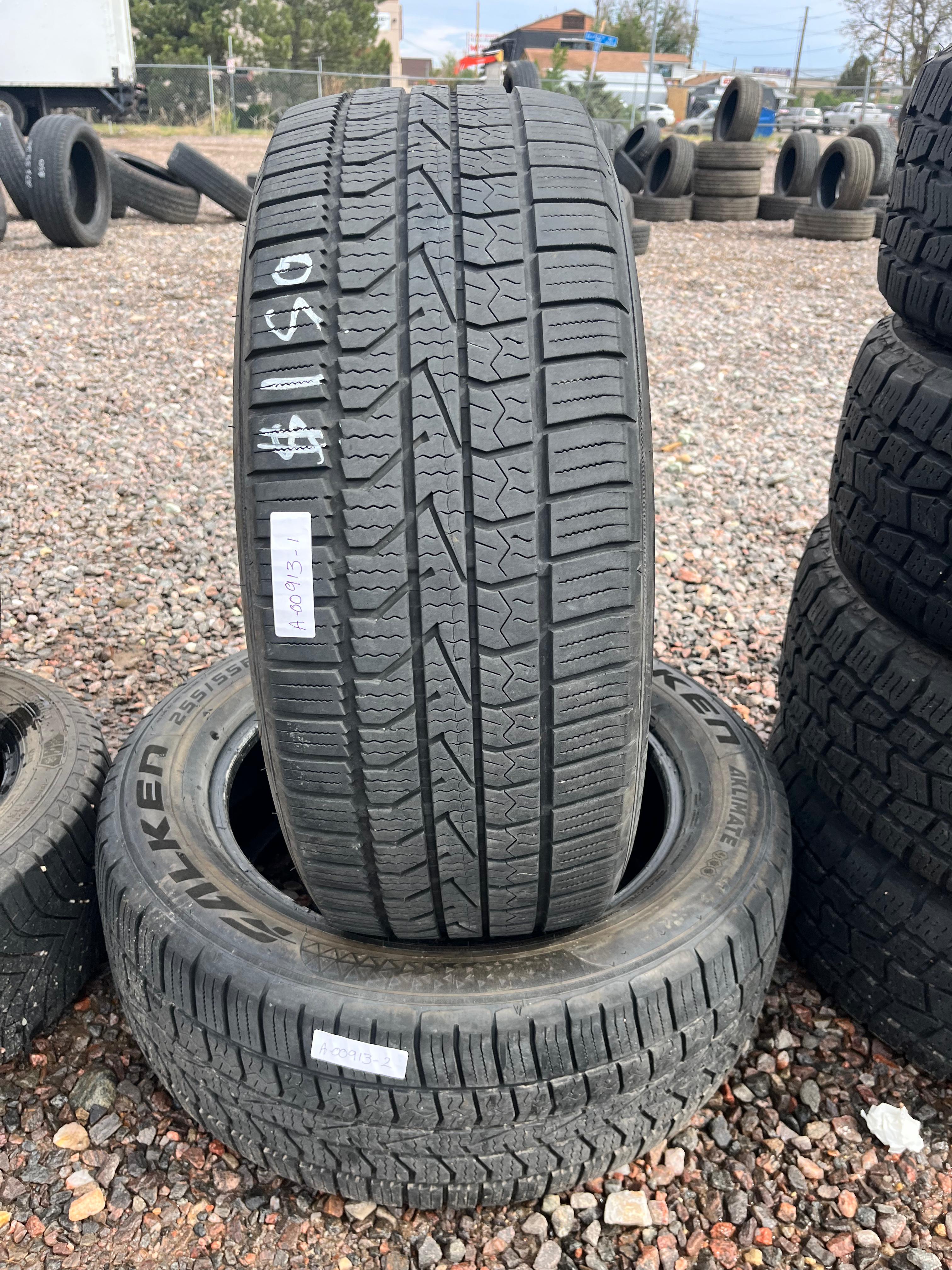255/55R19 Pair (2 Used Tires) Falken Aklimate