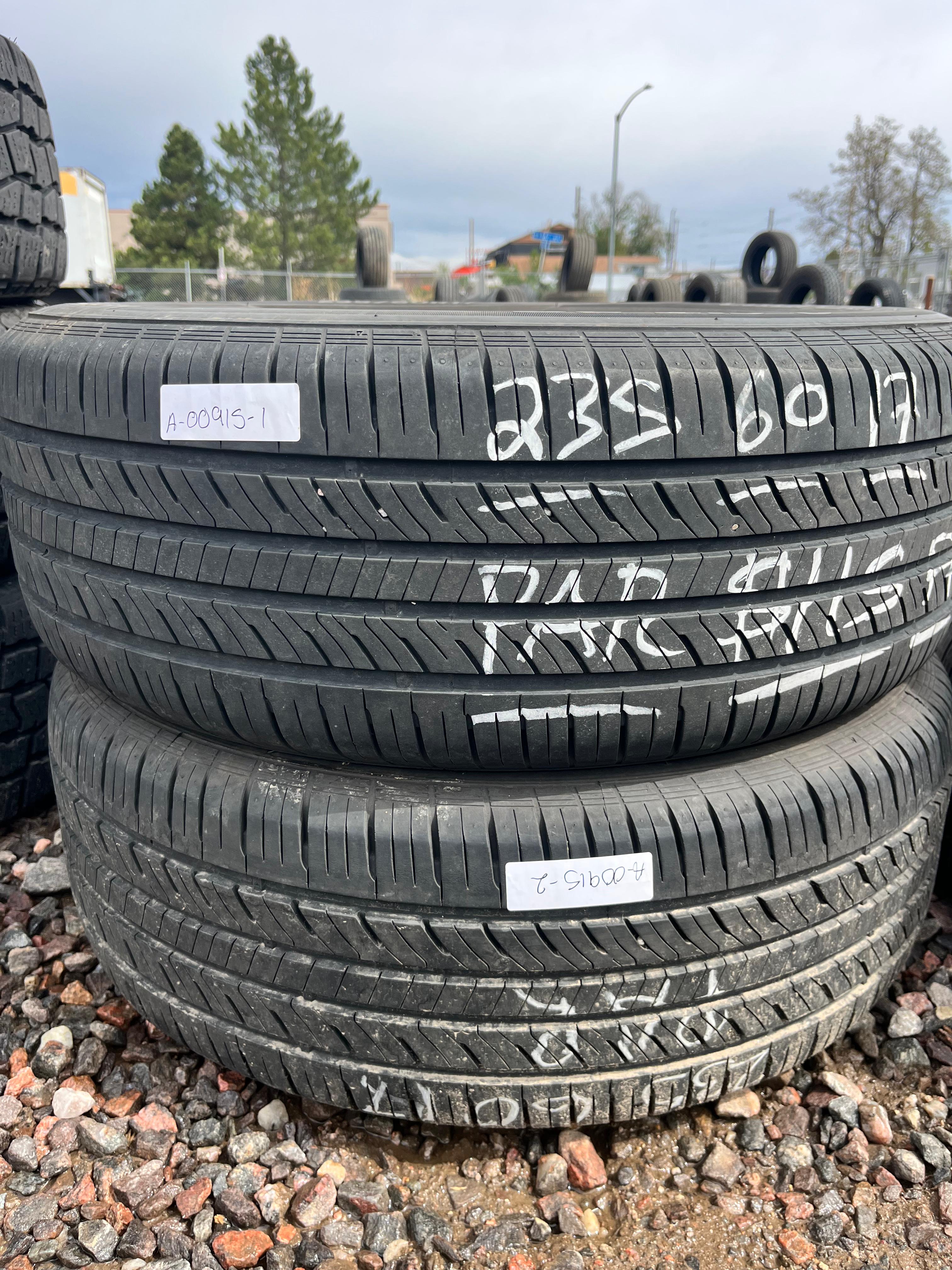 235/6OR17 Pair (2 Used Tires) Laufenn G Fit AS
