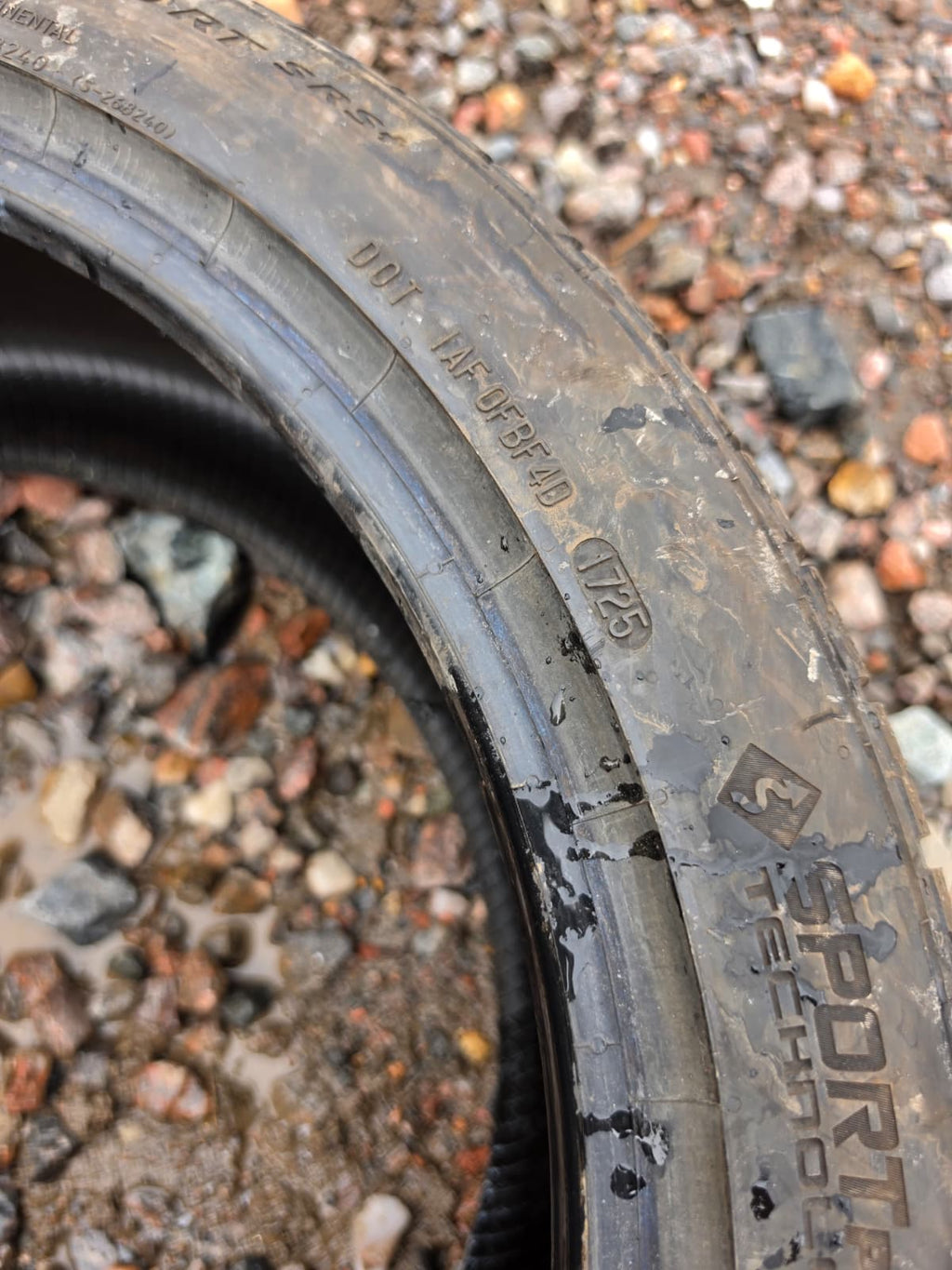 245/40R19 Single (1 Used Tire) Continental Control Contact Sport