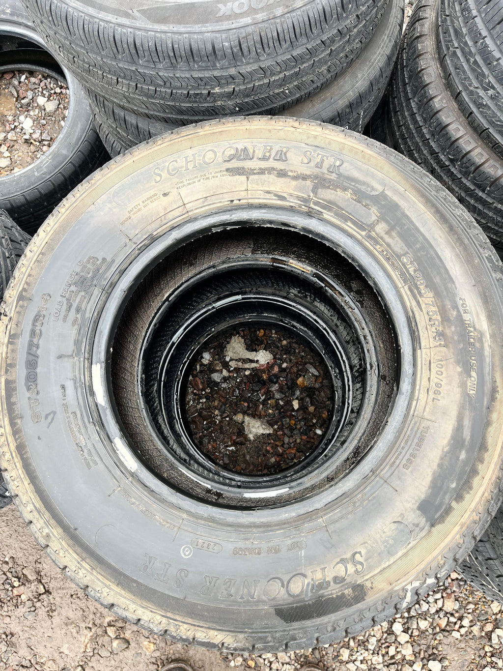 ST205/75R14 Single (1 Used Tire) Schooner Schooner STR