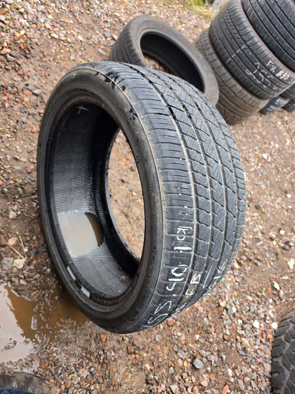255/40R19 Single (1 Used Tire) Bridgestone Potenza RE 980