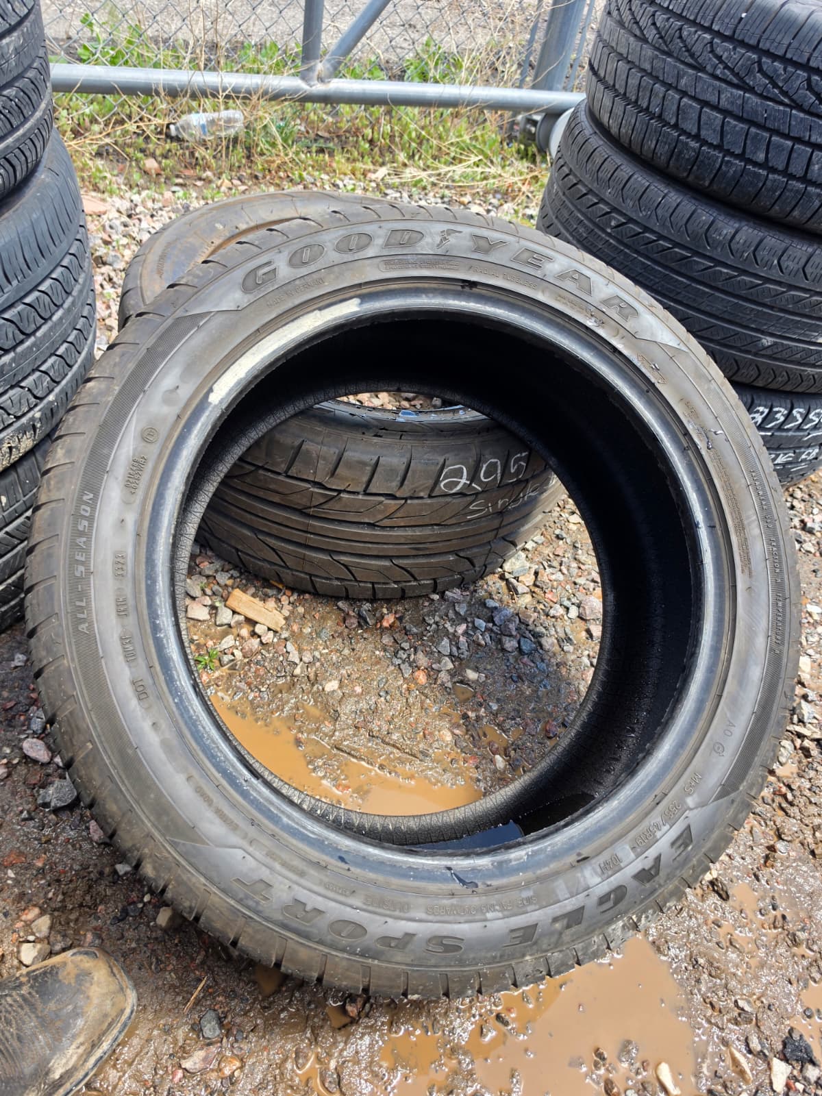 255/45R19 Single (1 Used Tire) Goodyear Eagle Sport