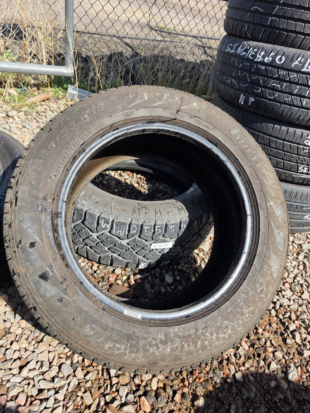 255/55R19 Single (1 Used Tire) Pirelli Scorpion Verde