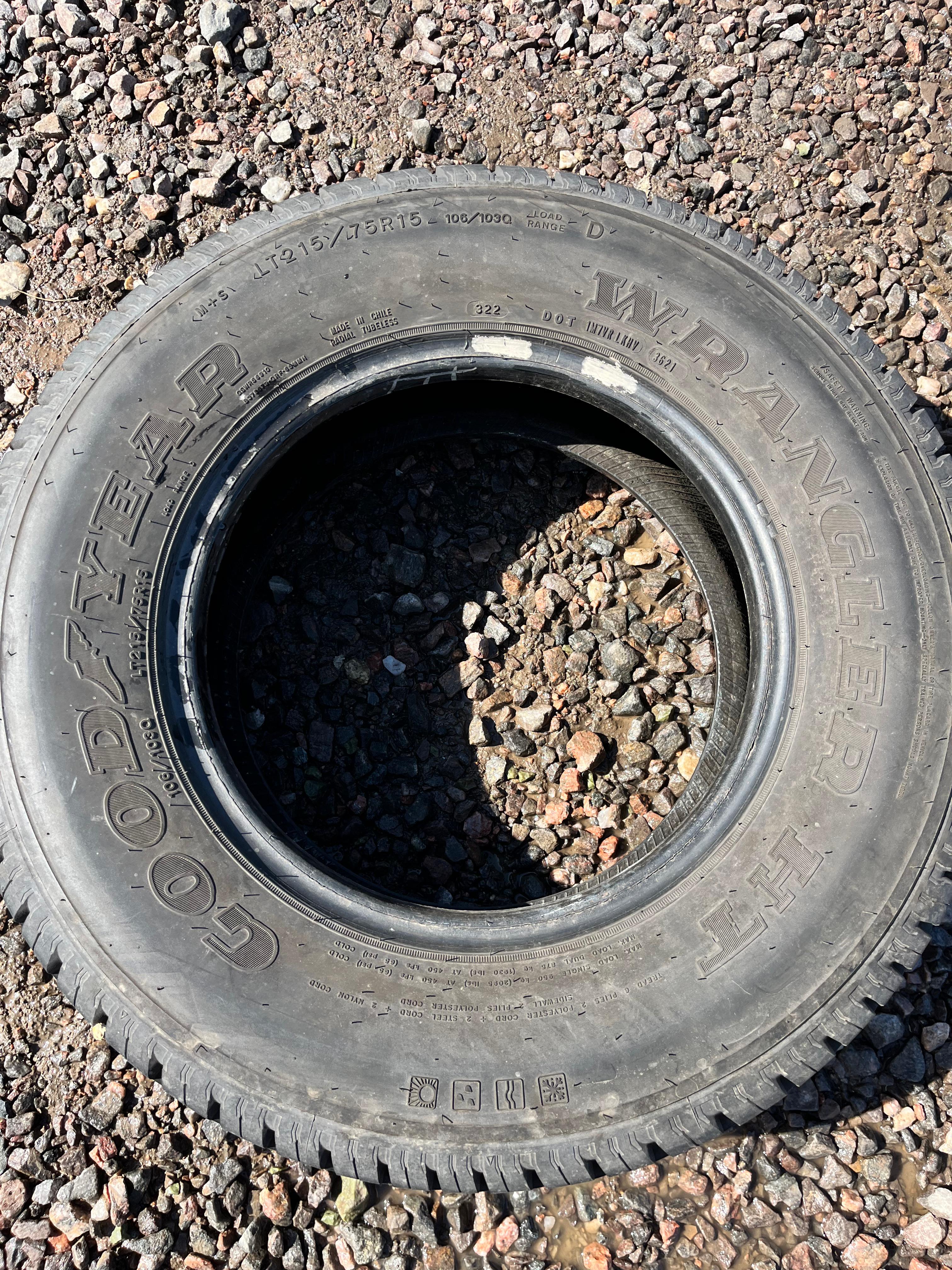 LT215/75R15 Single (1 Used Tire) Goodyear Wrangler (HT)