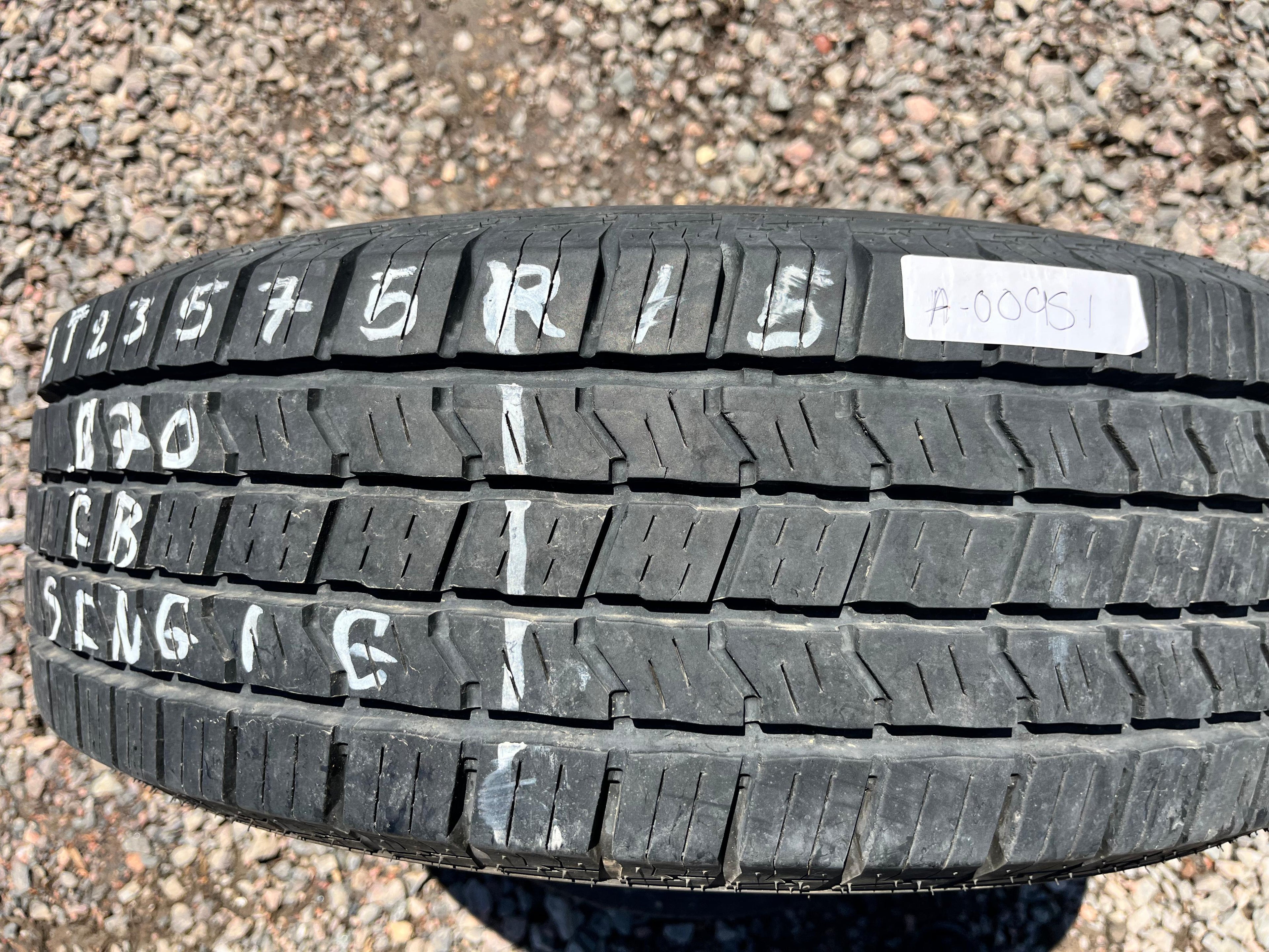 LT235 /75R15 Single (1 Used Tire)  Caldera Tires Confidence (LT-S)