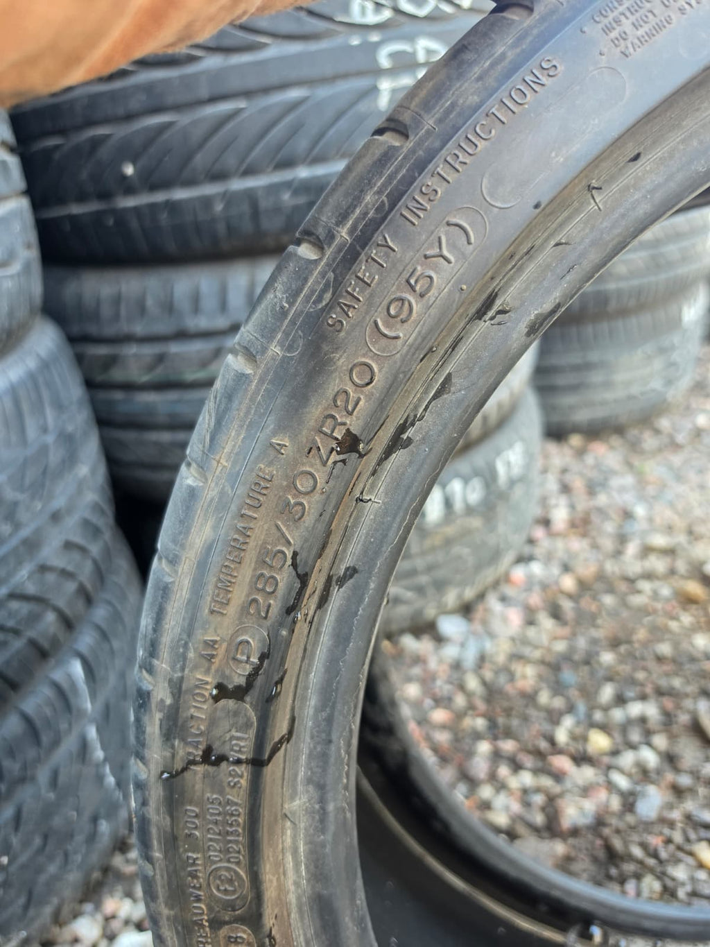 285/30ZR20 Single (1 Used Tire) Michelin Pilot Sport