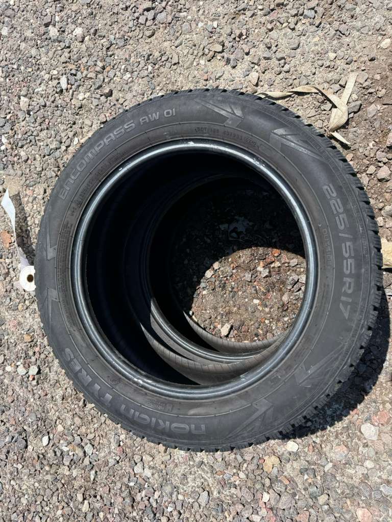 225/55R17 Pair (2 Used Tires)  Nokian Tyres Encompass AW01