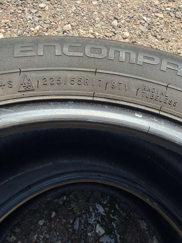 225/55R17 Pair (2 Used Tires)  Nokian Tyres Encompass AW01