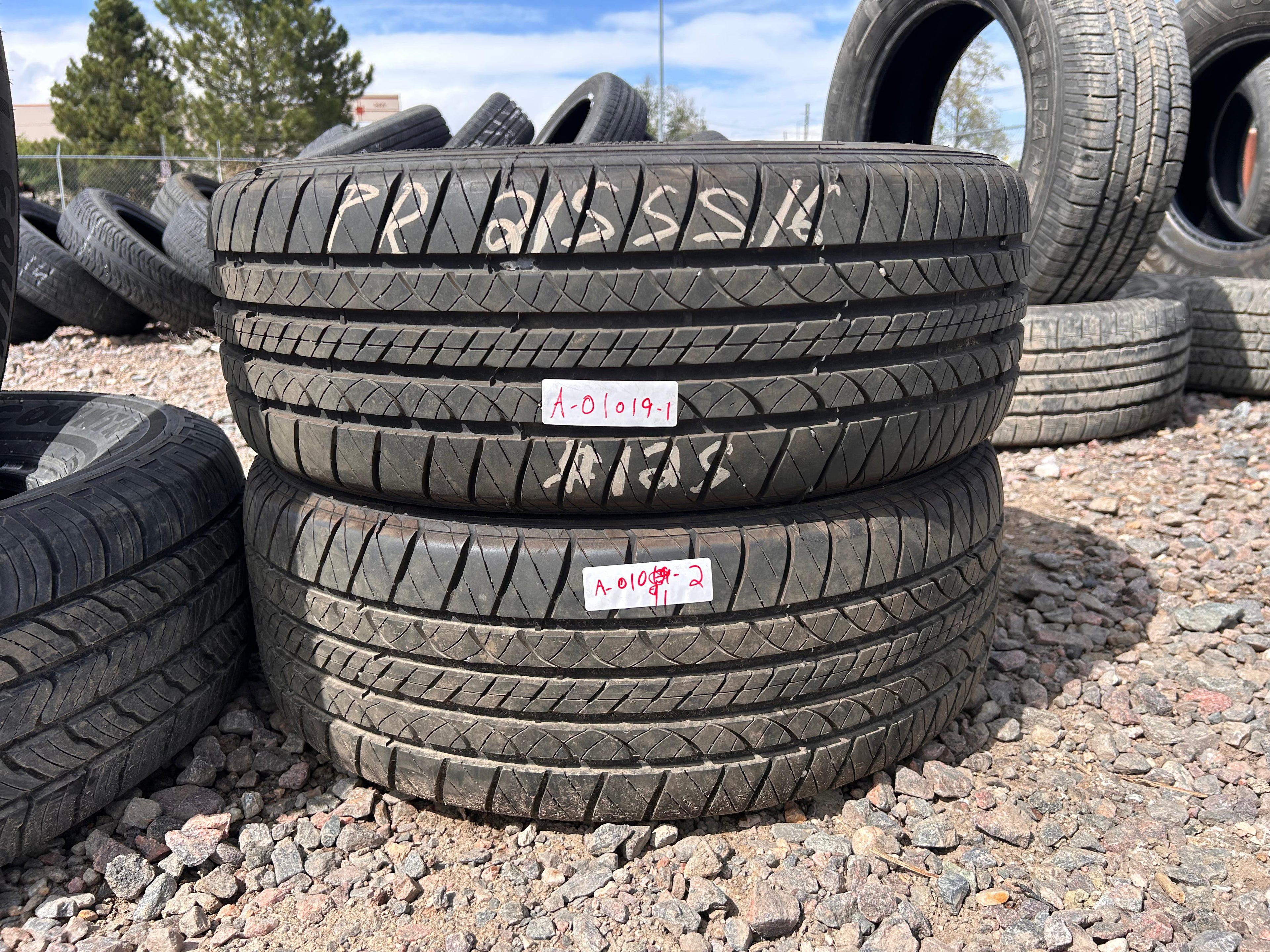 215/55R16 Pair (2 Used Tires)  Douglas Touring