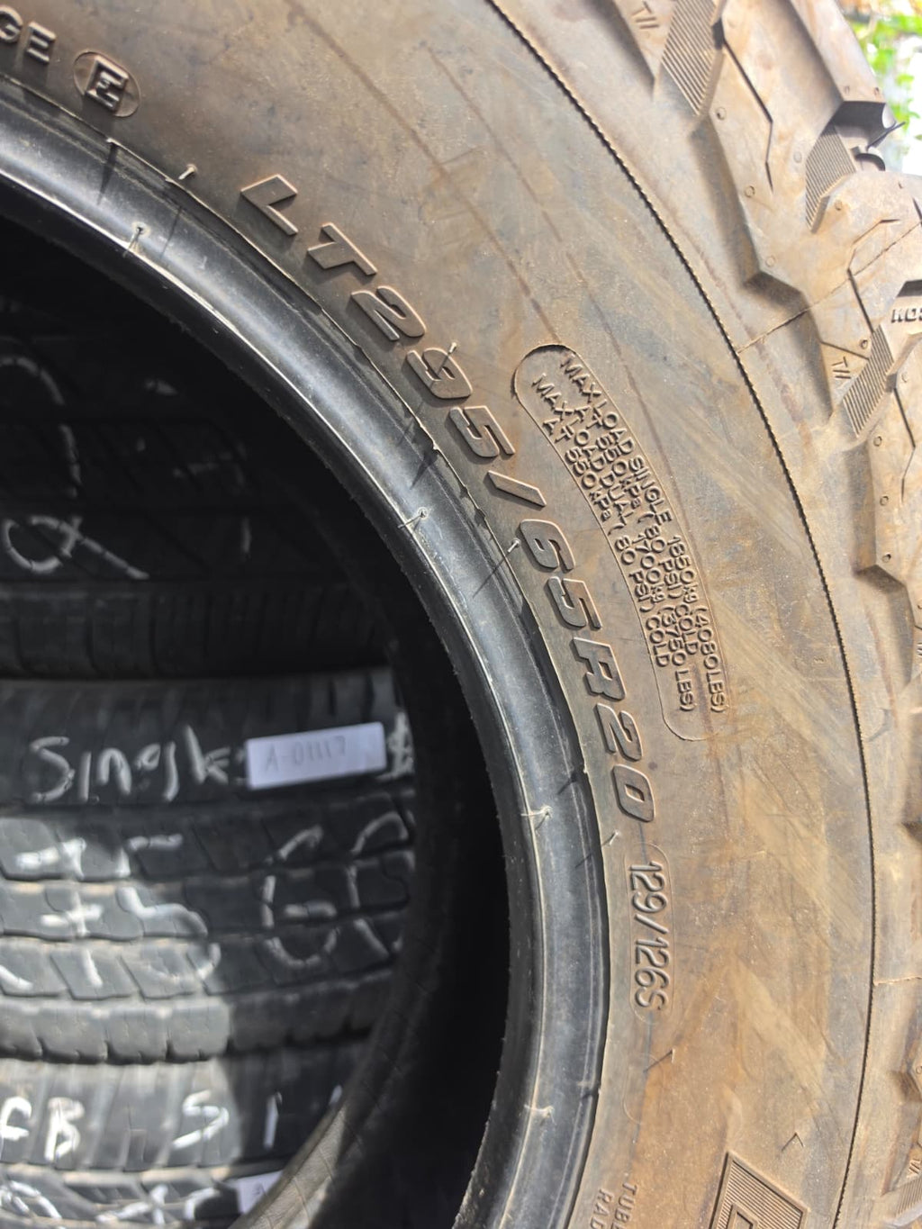 LT295/65R20 Single (1 Used Tire) BF Goodrich K03