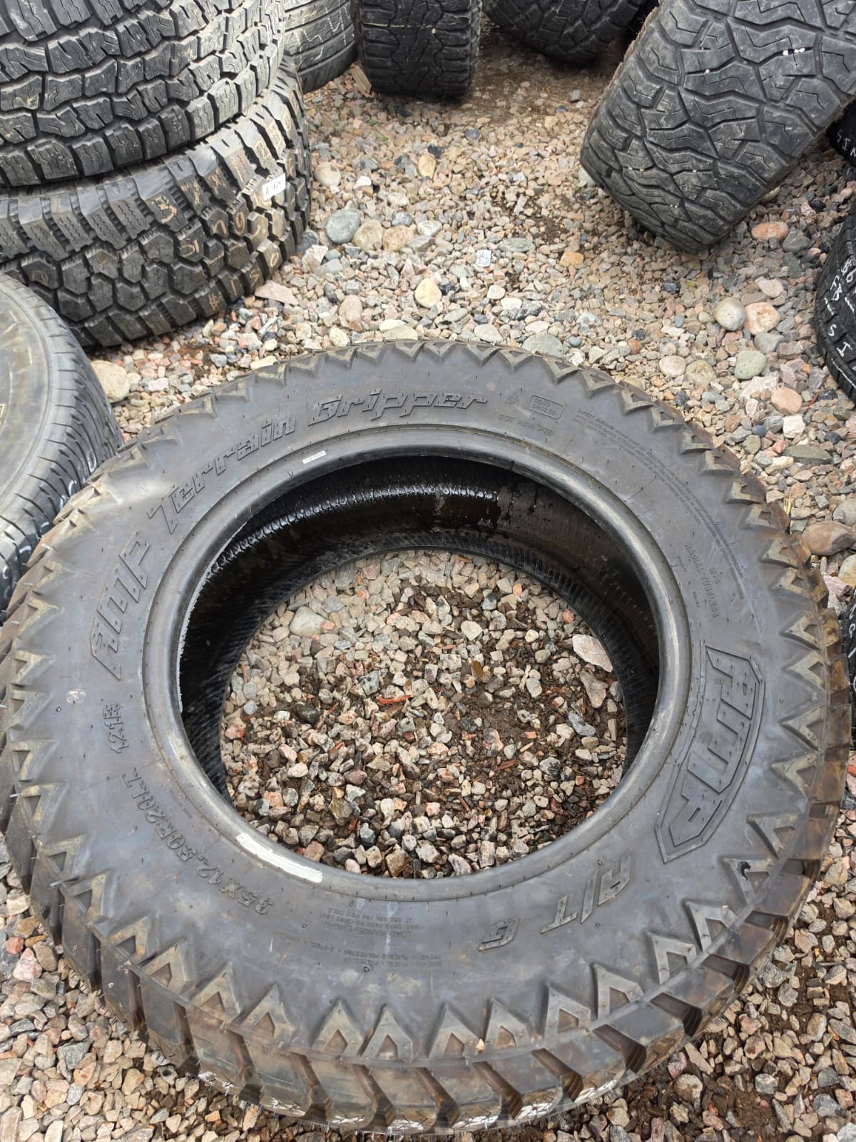 LT35X12.50R20 Single (1 Used Tire) AMP Terrain Gripper