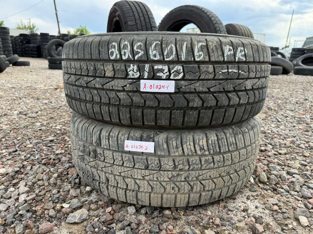 225/60R16 Pair (2 Used Tires) Falken Aklimate