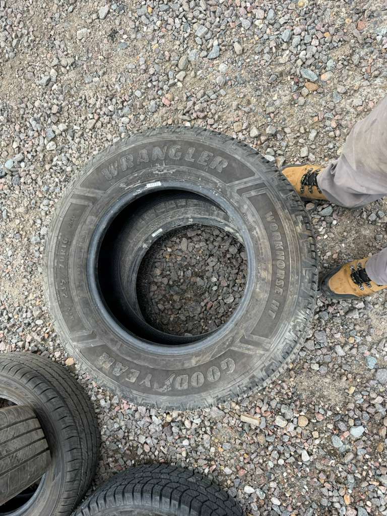 235/70R16 Pair (2 Used Tires) Goodyear Wrangler Workhorse HT