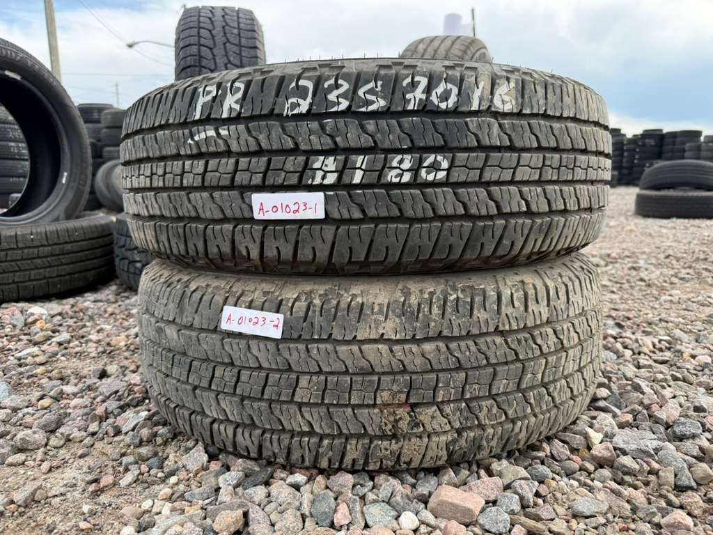 235/70R16 Pair (2 Used Tires) Goodyear Wrangler Workhorse HT