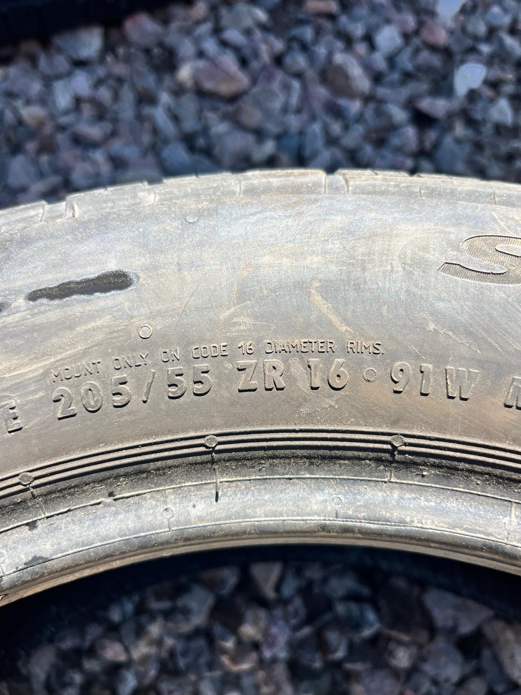 205/55ZR16 Single (1 Used Tire) Continental SureContact RX