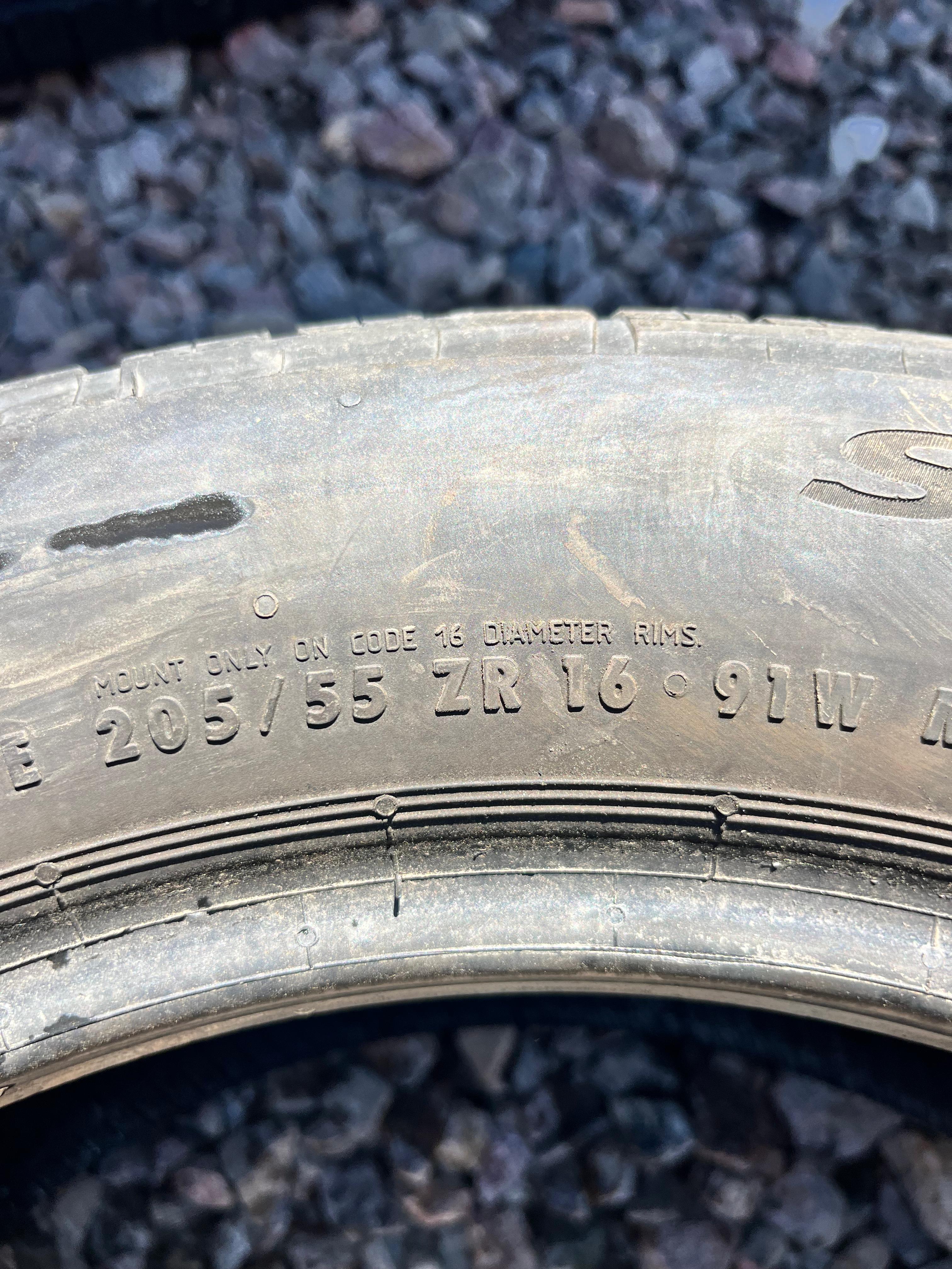 205/55ZR16 Single (1 Used Tire) Continental SureContact RX