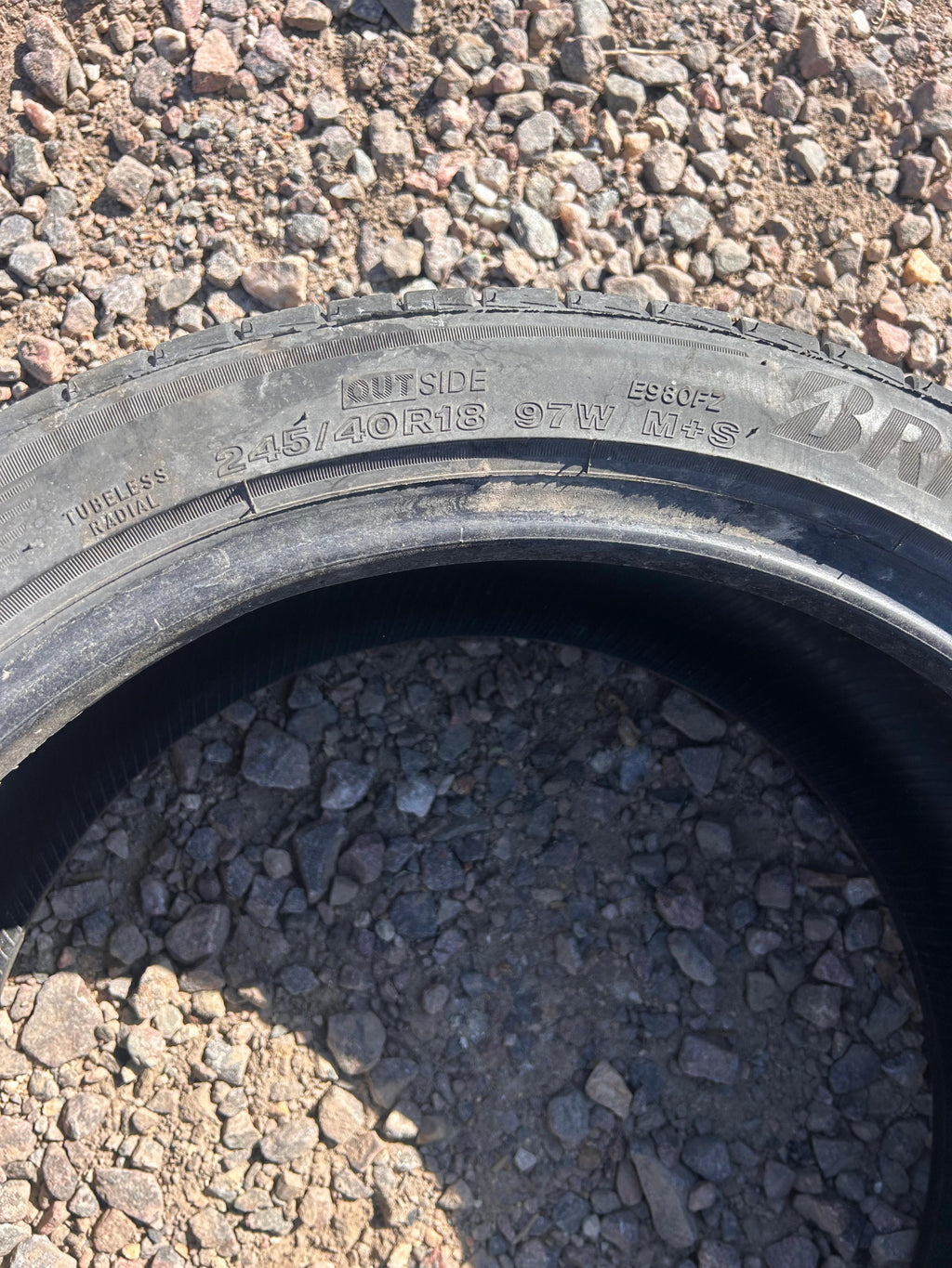 245/40R18 Single (1 Used Tire) Bridgestone Potenza RE980