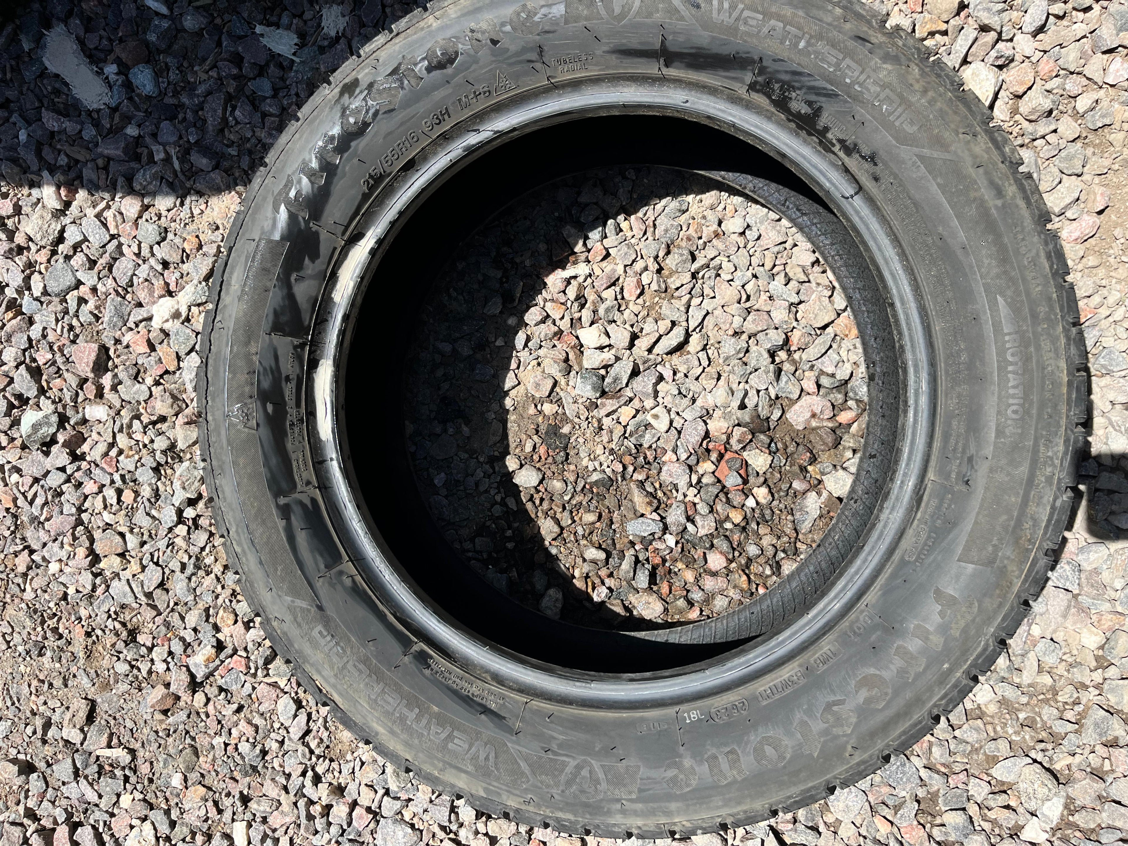 215/55ZR16 Single (1 Used Tire) Firestone WeatherGrip