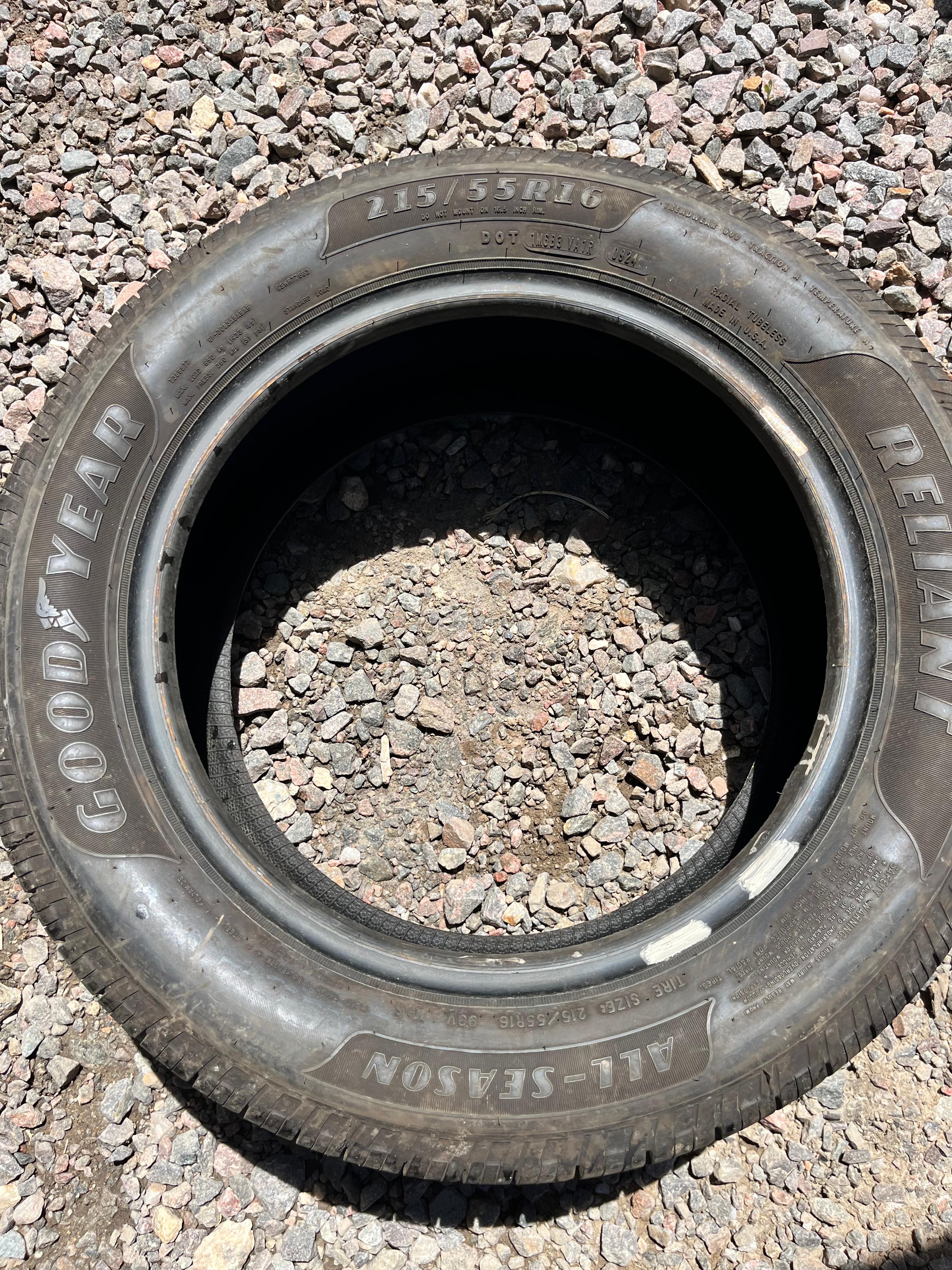 215/55ZR16 Single (1 Used Tire) Goodyear Reliant