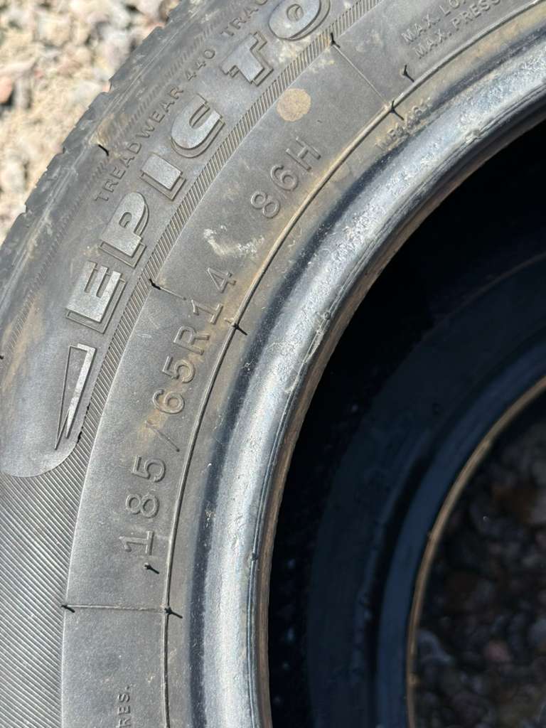 185/65R14 Pair (2 Used Tires) Epic Tour Radial